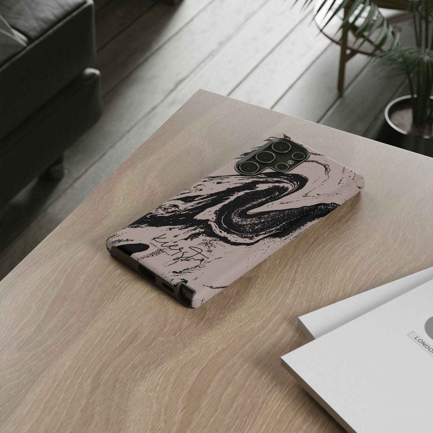 Taupe and Black Marble Samsung Galaxy Phone Case | Sleek, Durable Protection - Edgy, Modern Design