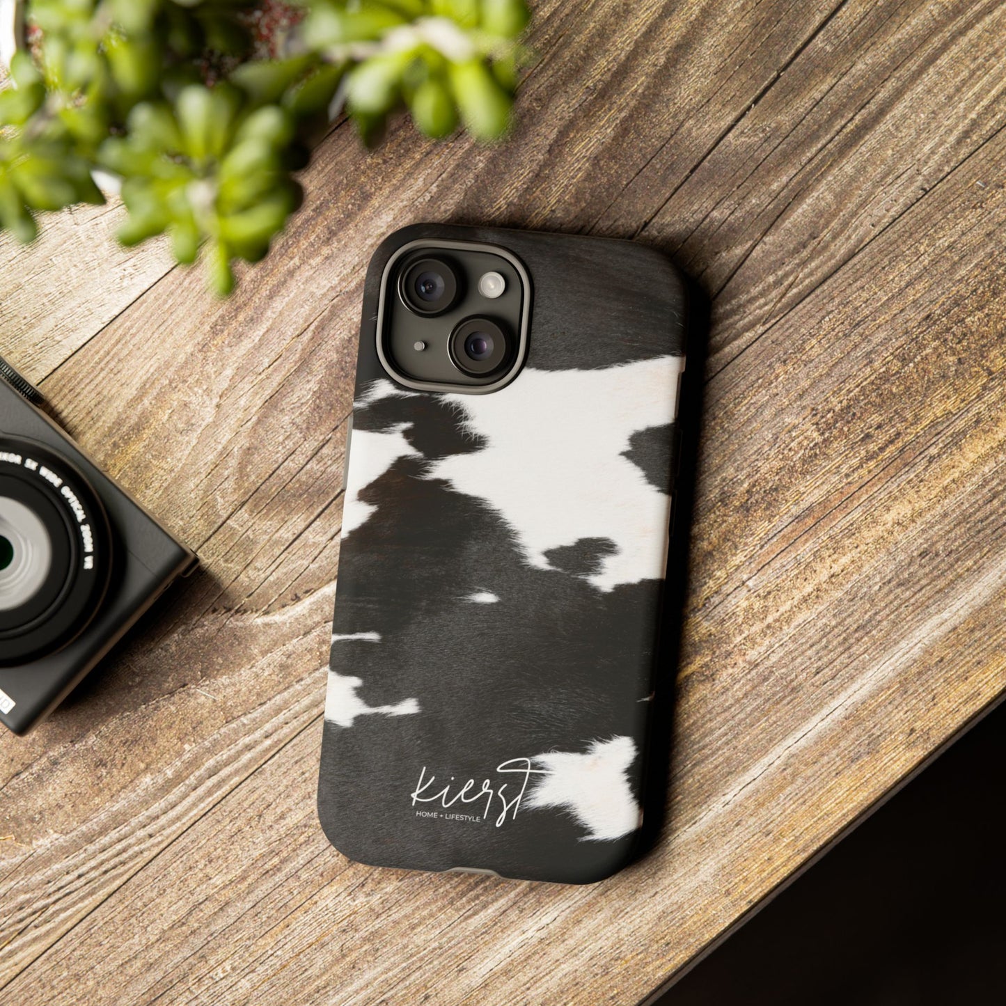 Black and White Cow Hide Print iPhone Case