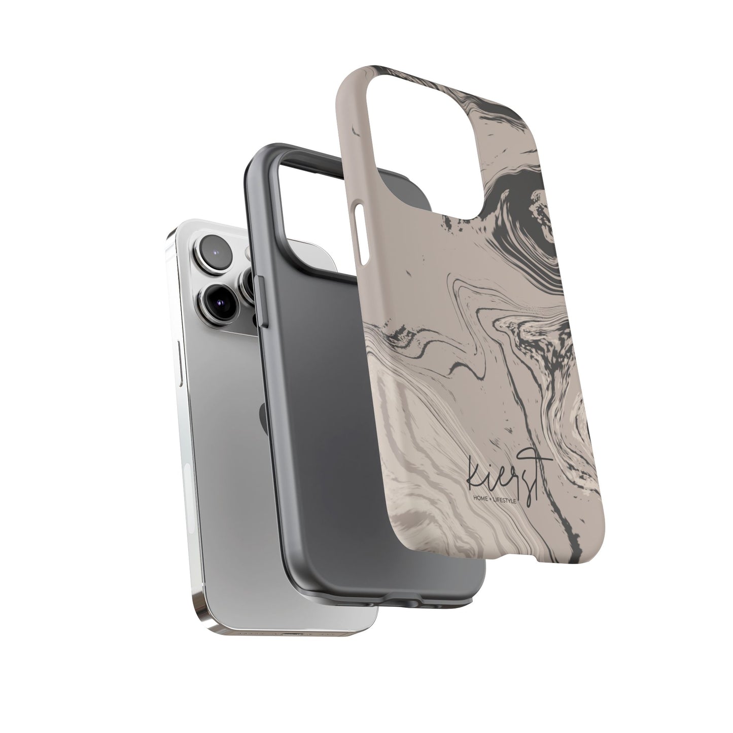 Cream, Grey, and Taupe Marble iPhone Case | A Bold Neutral Grounded in Softness
