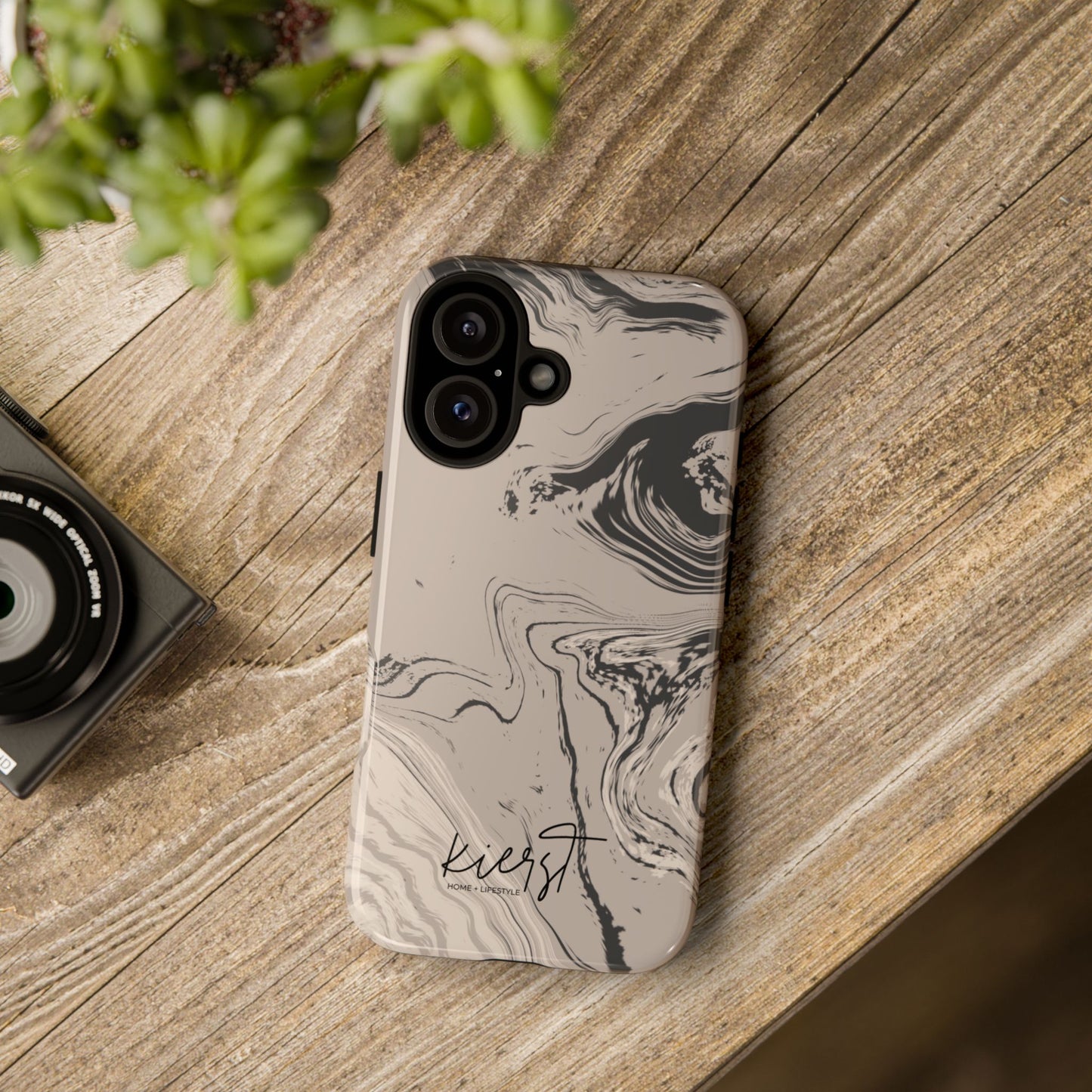Cream, Grey, and Taupe Marble iPhone Case | A Bold Neutral Grounded in Softness