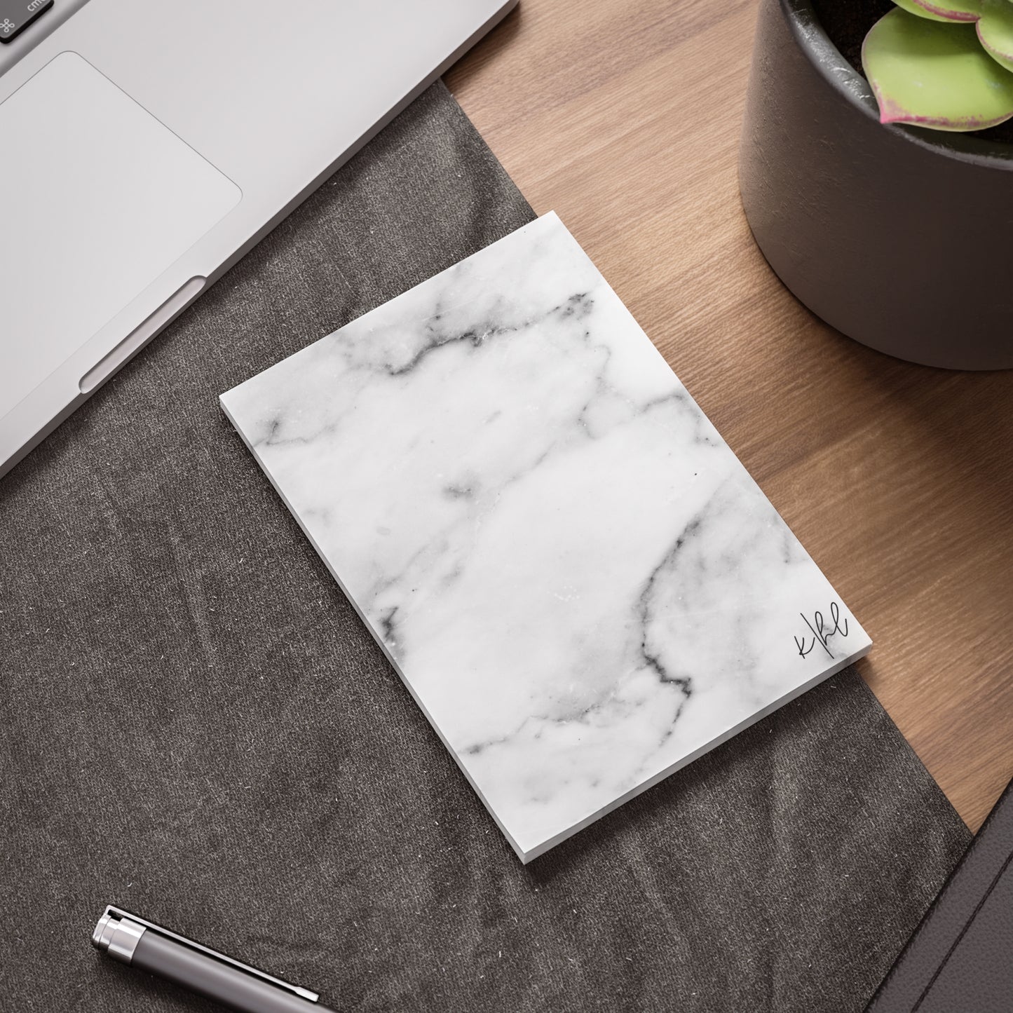 Lived-In Grey and White Marble Post-it® Note Pad