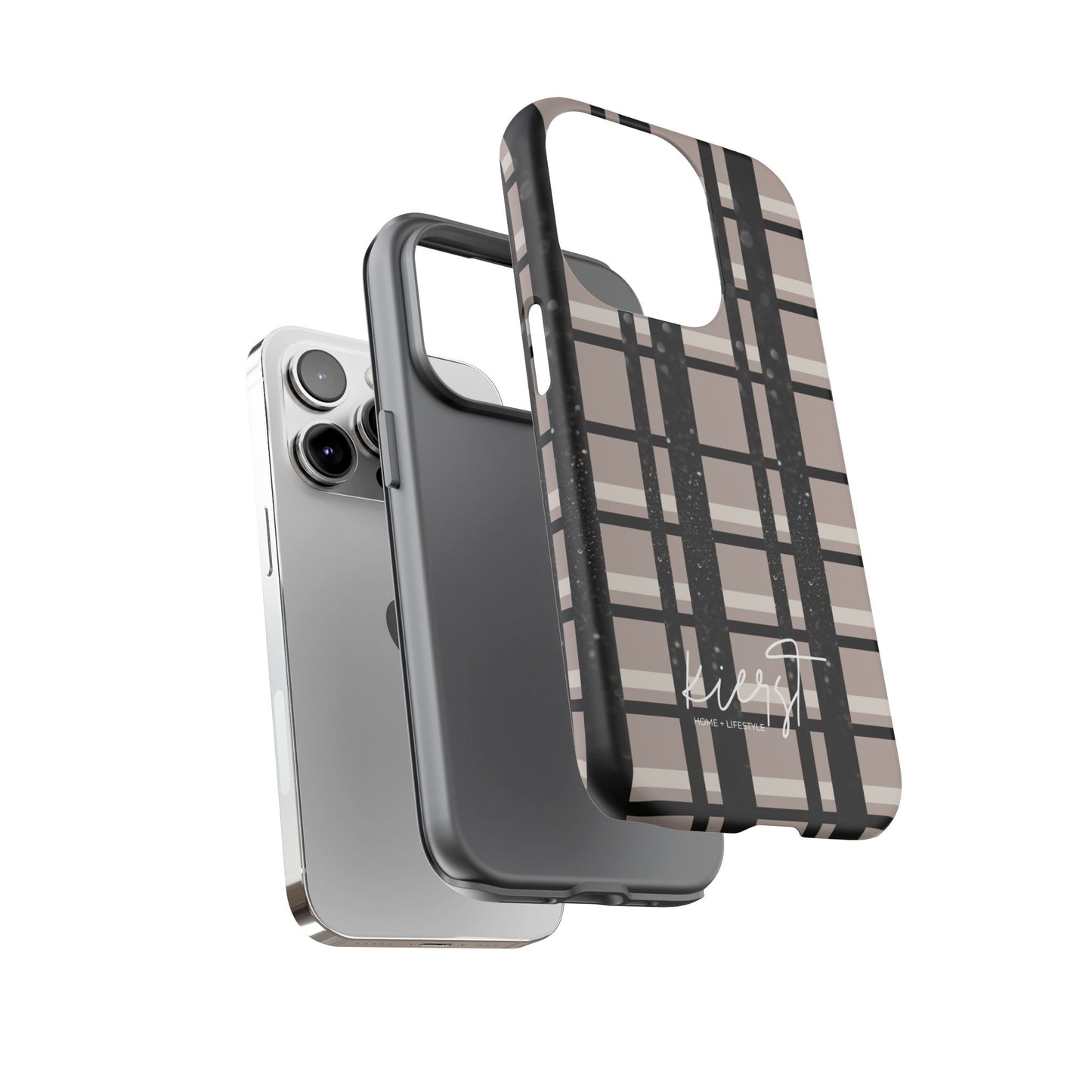Elevated Neutrals Plaid iPhone Case | Classic Pattern, Modern Contrast