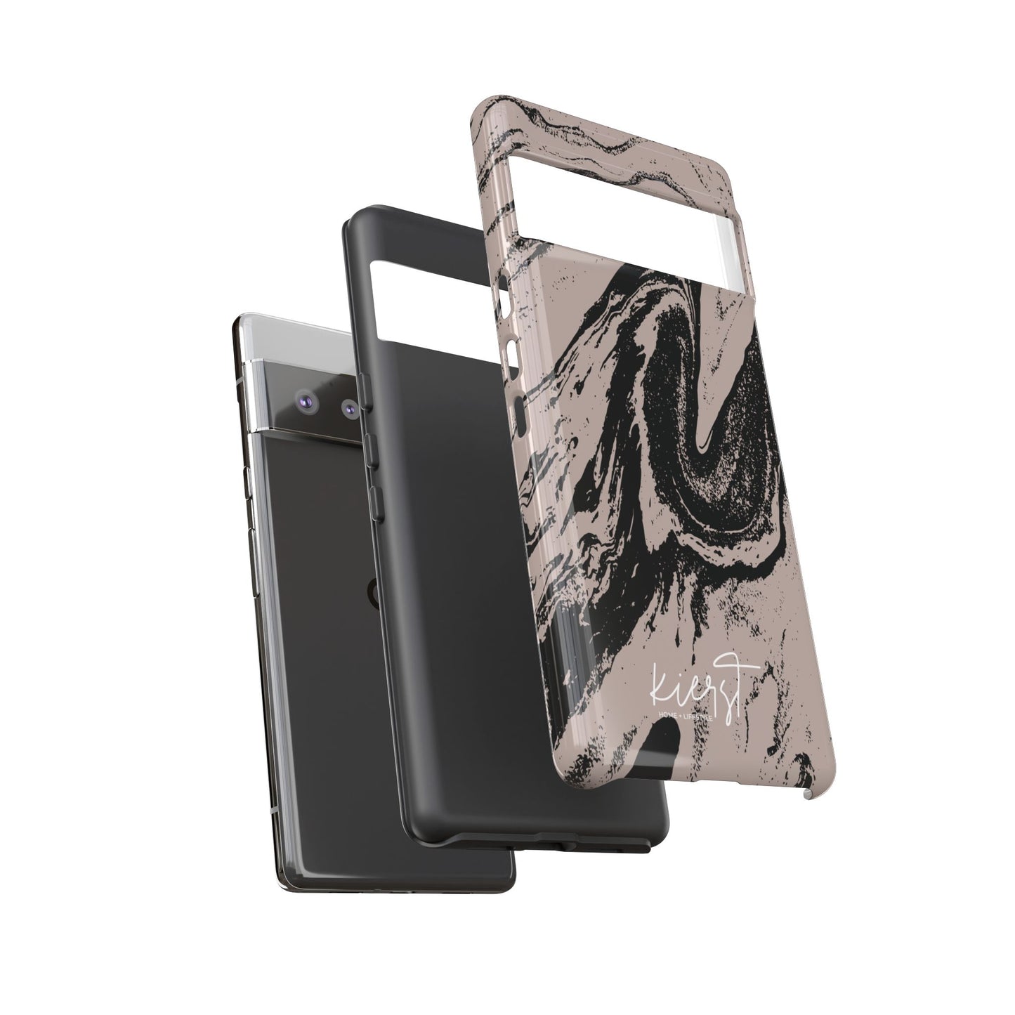 Taupe and Black Marble Google Pixel Phone Case | Artistic, Durable Protection For Your Pixel