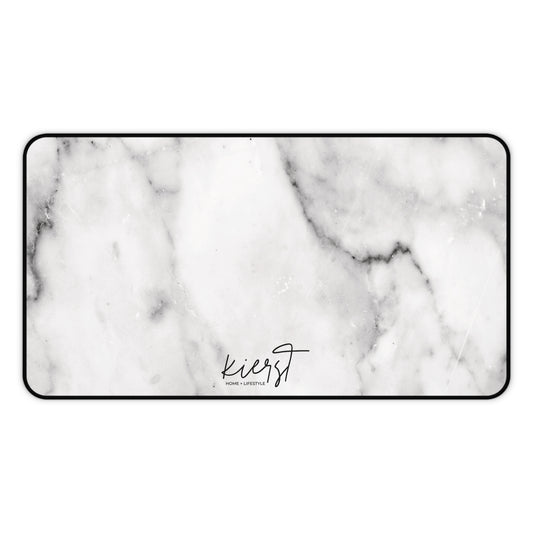 Lived-In White and Grey Marble Desk Mat | Softly Styled Workspace Staple