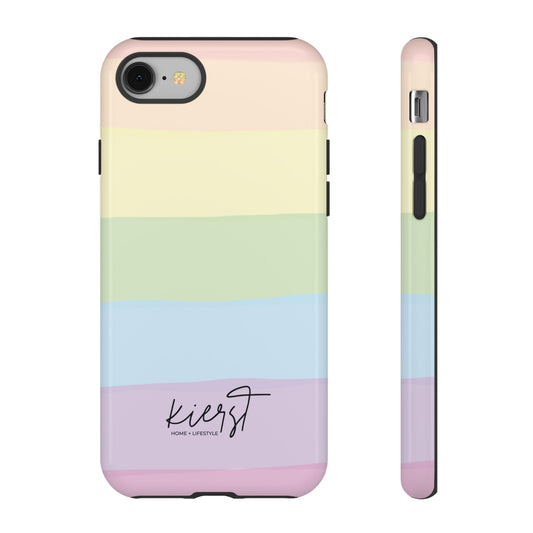 Pastel Rainbow Stripe iPhone Case | Soft Color For Everyday Style
