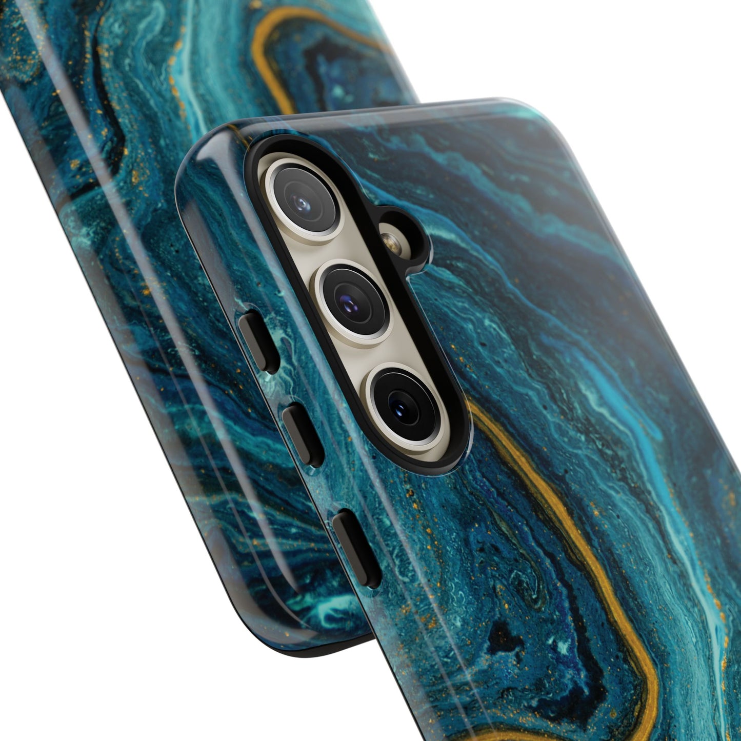 Gold & Teal Marble Samsung Galaxy Case | Swirled Depth Meets Everyday Edge