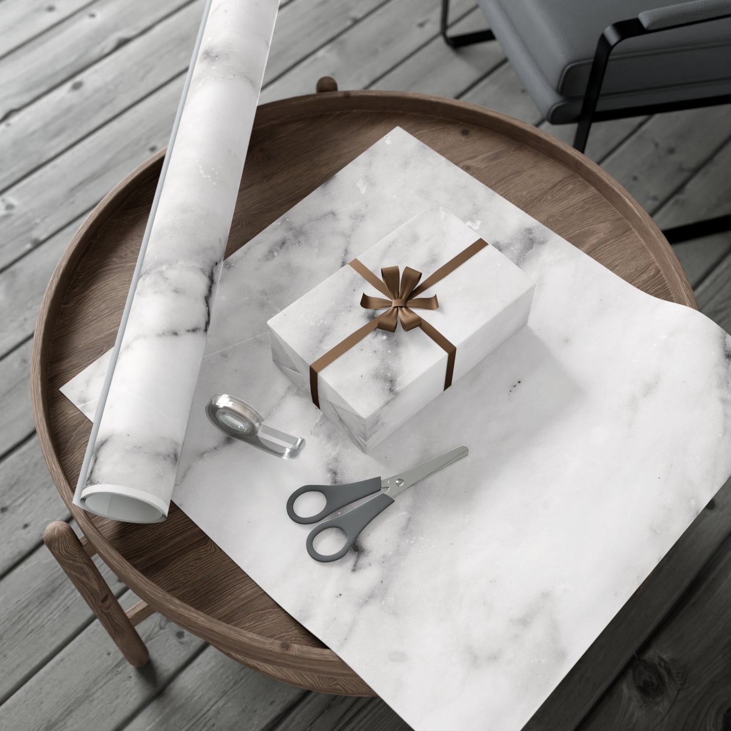 Lived-In Grey Marble Gift Wrapping Paper
