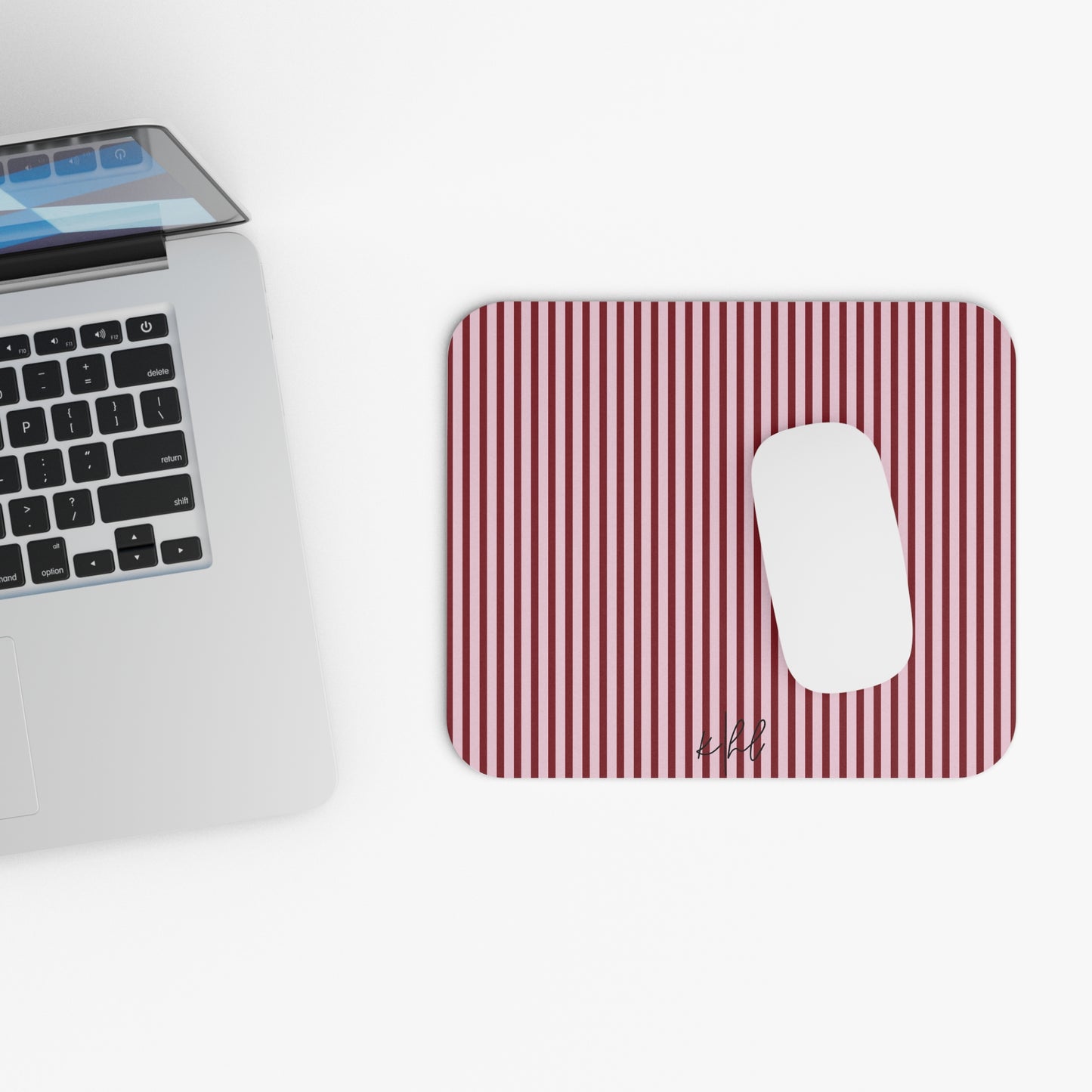 Pink + Red Stripe Mouse Pad