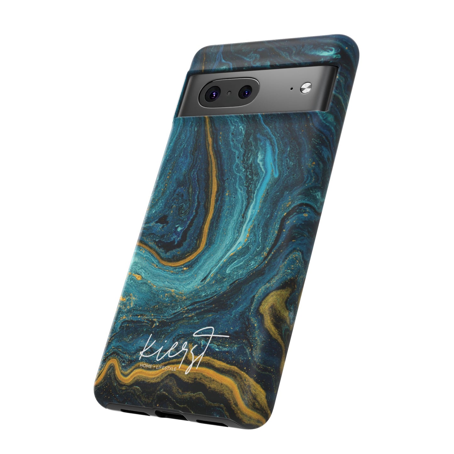 Gold & Teal Marble Google Pixel Case | A Bold Blend of Color & Contrast