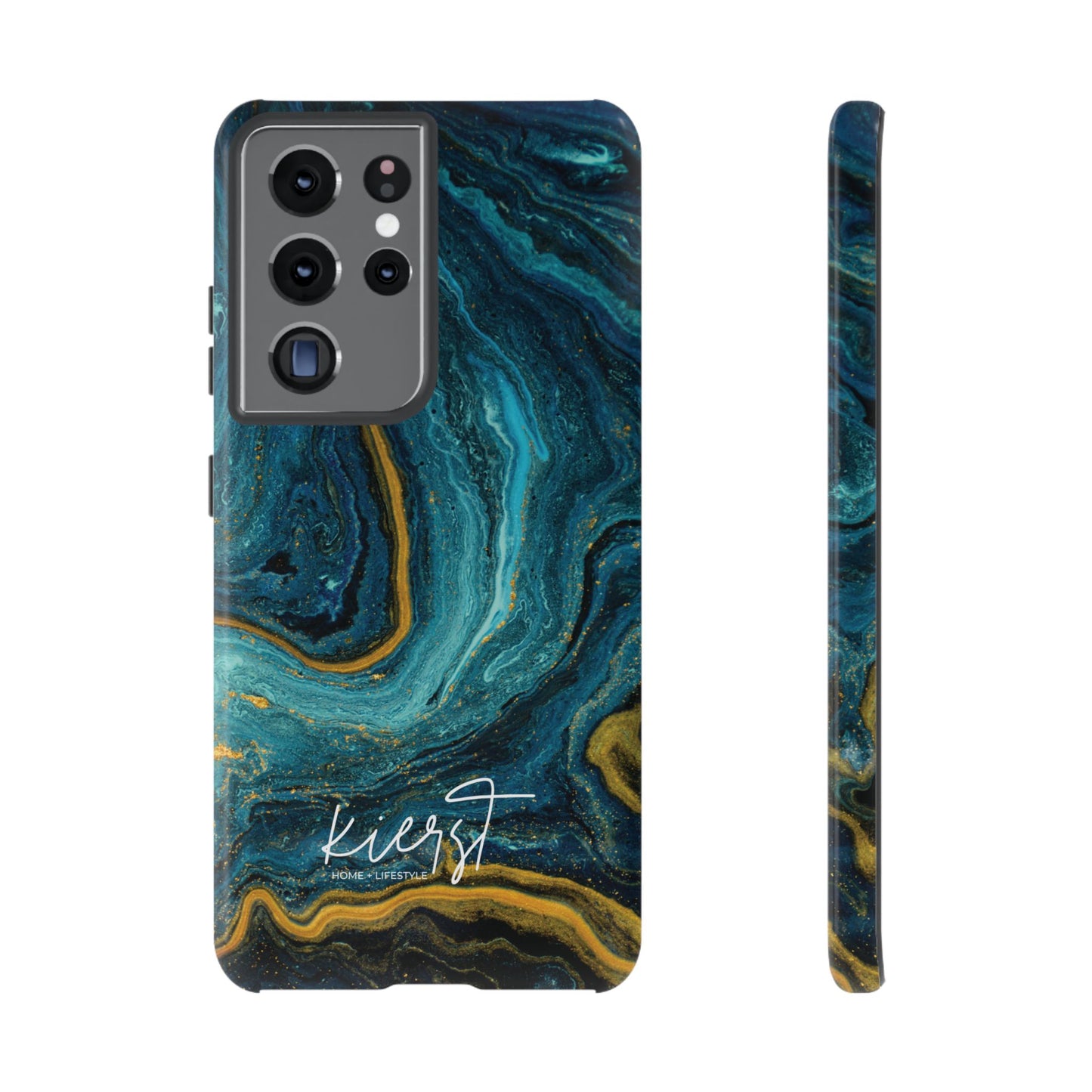 Gold & Teal Marble Samsung Galaxy Case | Swirled Depth Meets Everyday Edge