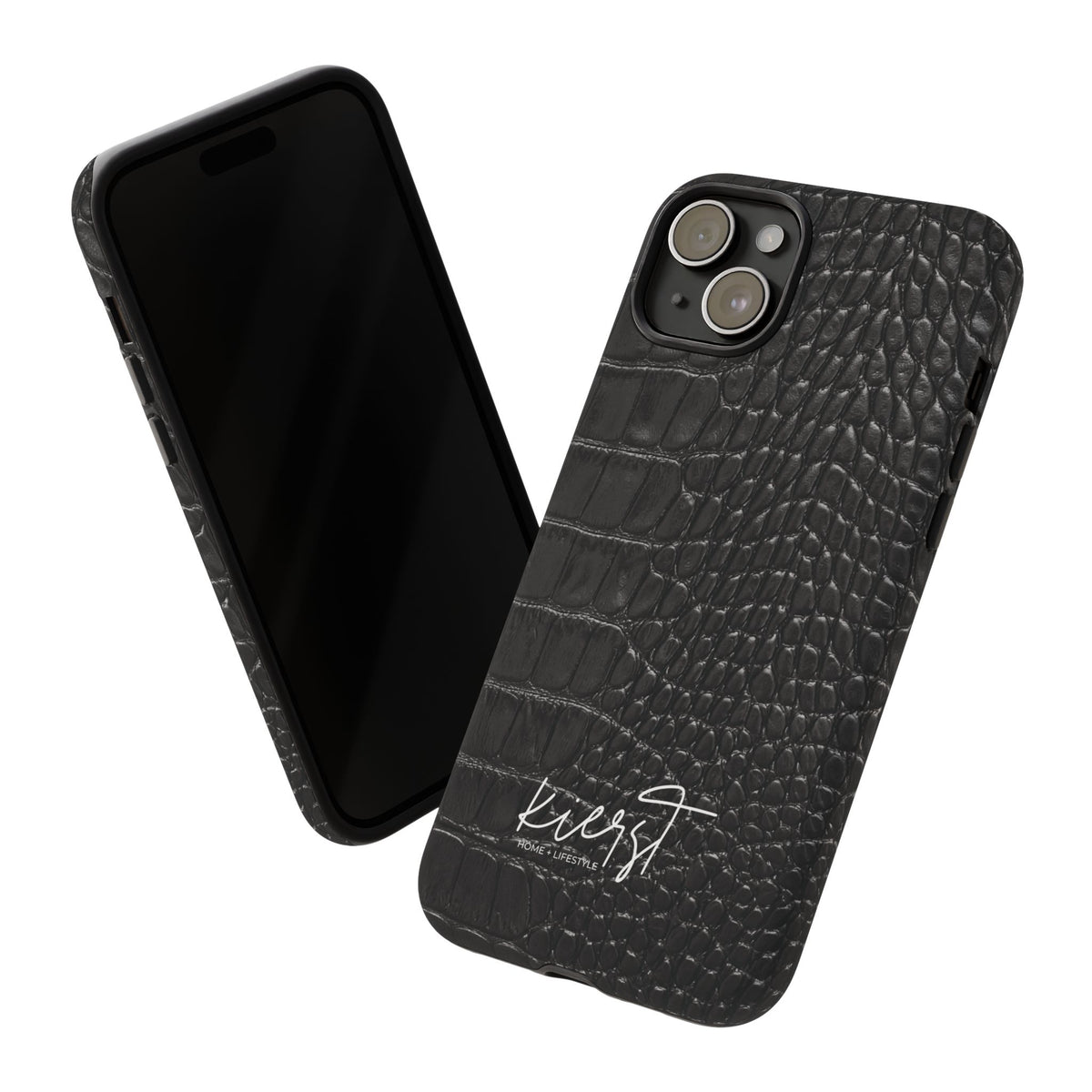 Black Crocodile Print iPhone Case