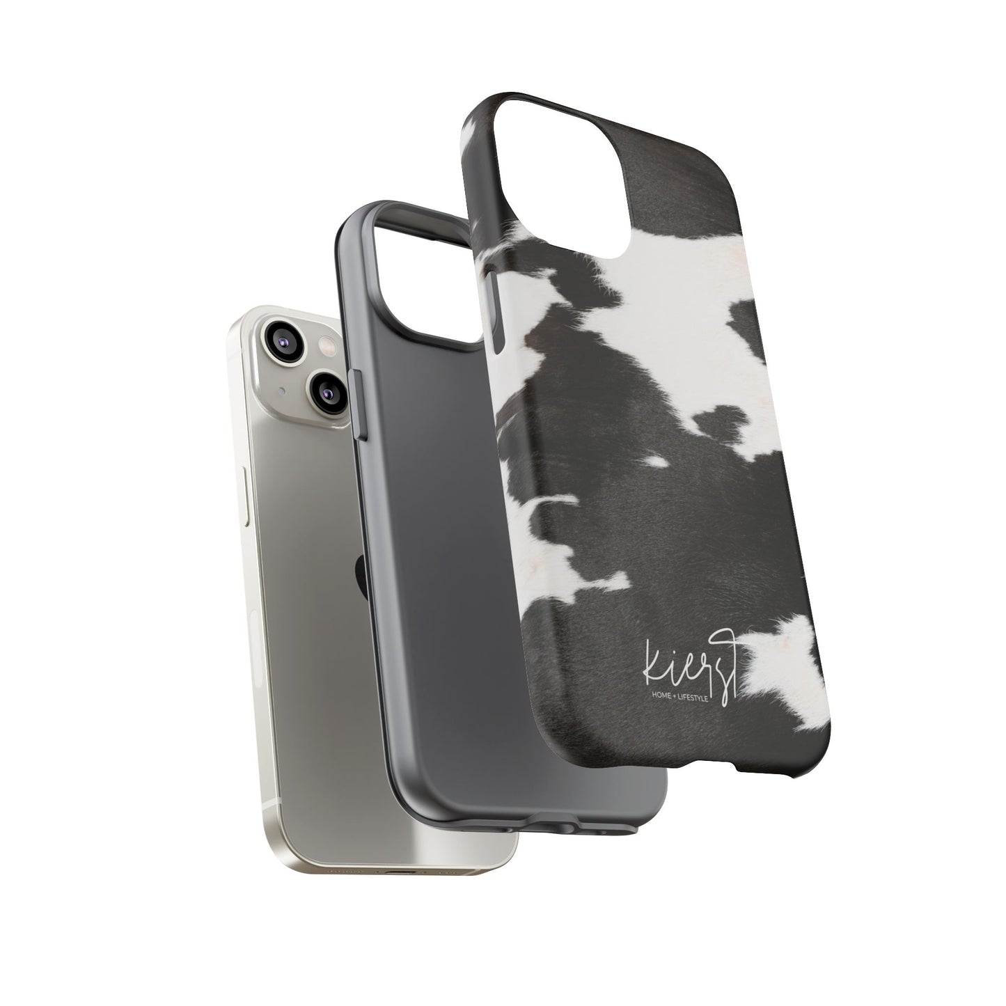 Black and White Cow Hide Print iPhone Case