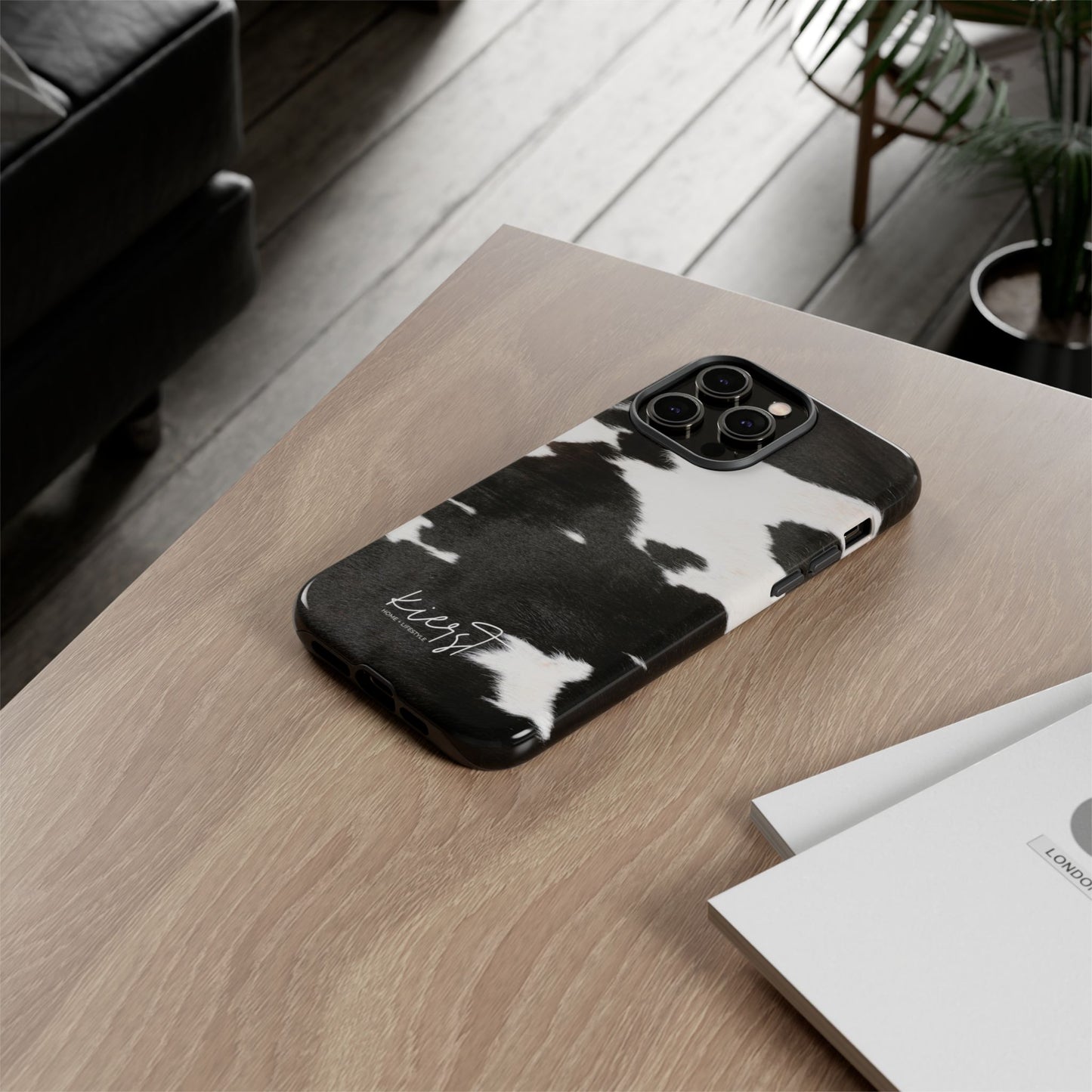 Black and White Cow Hide Print iPhone Case