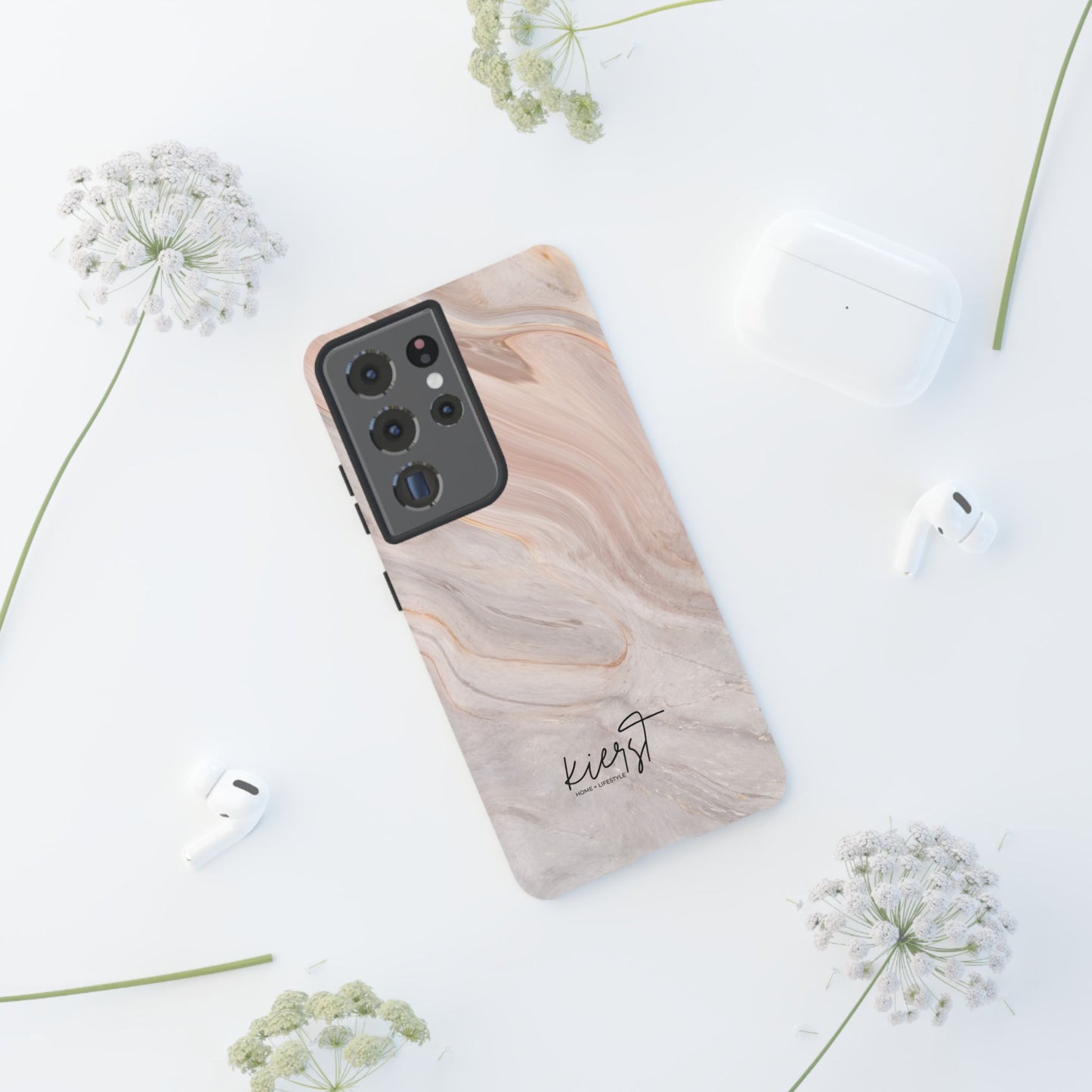 Blush Swirl Marble Samsung Galaxy Phone Case | Subtle Design, Timeless Tone