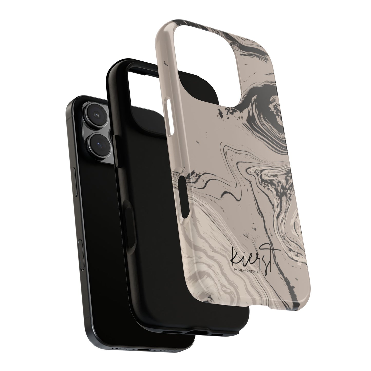Cream, Grey, and Taupe Marble iPhone Case | A Bold Neutral Grounded in Softness