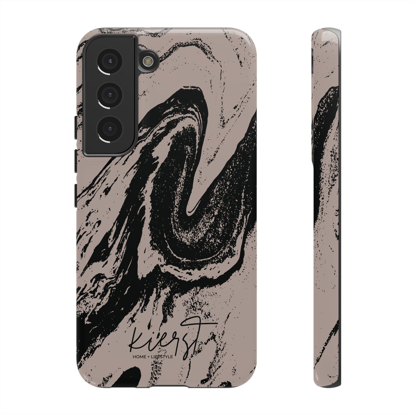 Taupe and Black Marble Samsung Galaxy Phone Case | Sleek, Durable Protection - Edgy, Modern Design