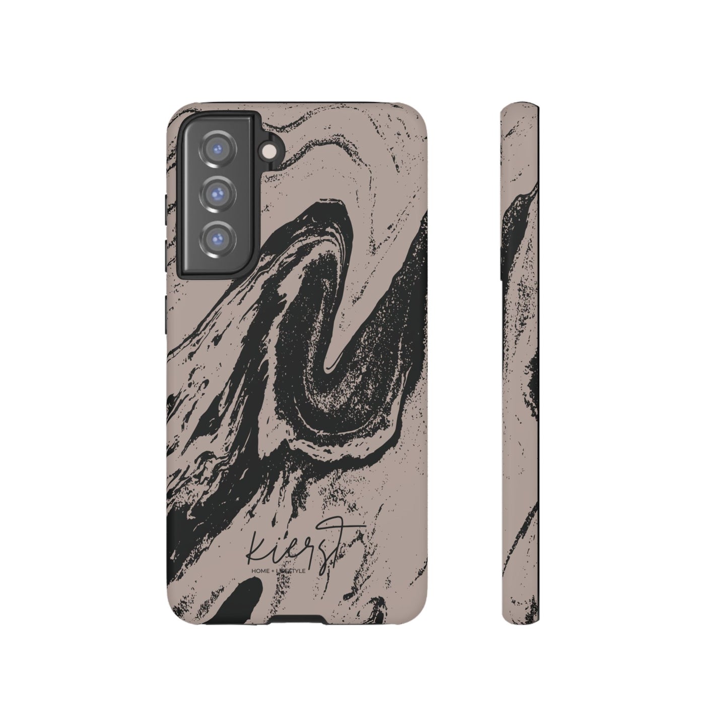 Taupe and Black Marble Samsung Galaxy Phone Case | Sleek, Durable Protection - Edgy, Modern Design