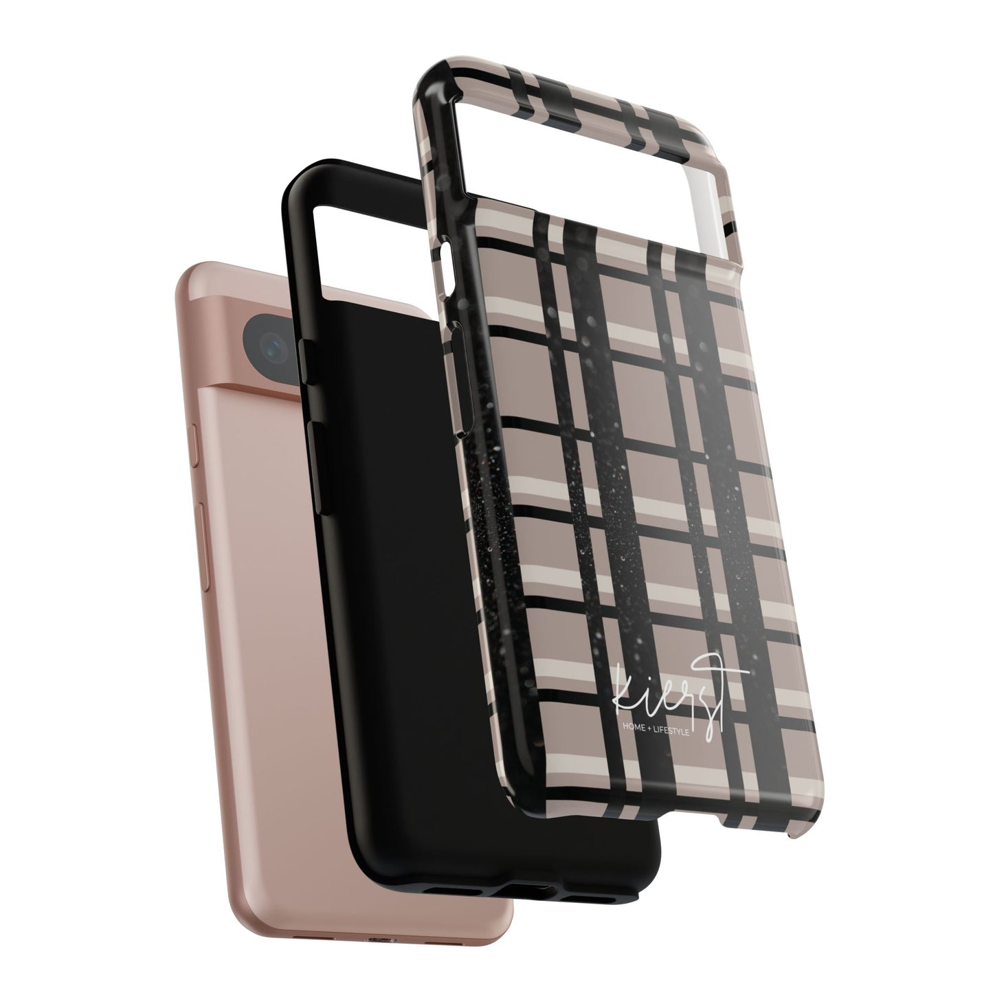 Elevated Neutrals Plaid Google Pixel Case | Taupe, Cream, & Black—Refined, Not Routine