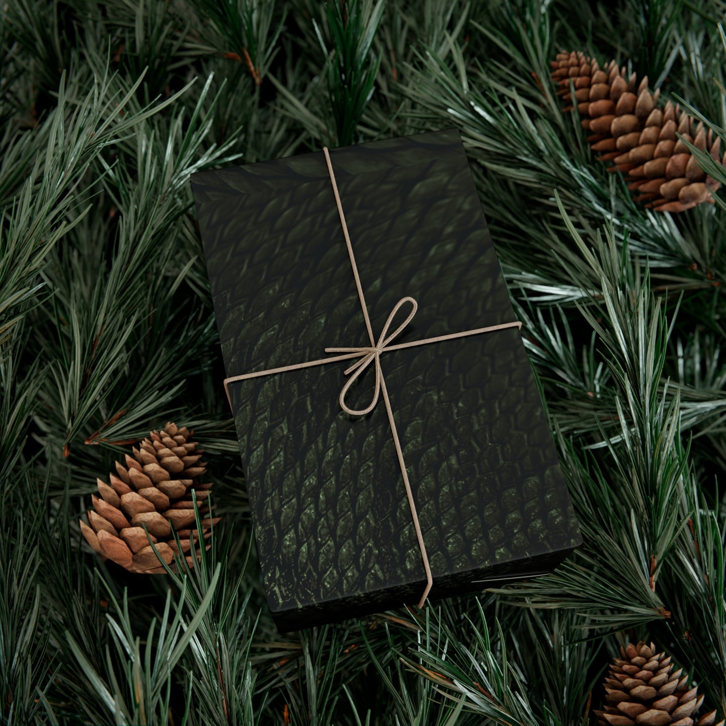 Deep Rich Green Snake Print Gift Wrapping Paper