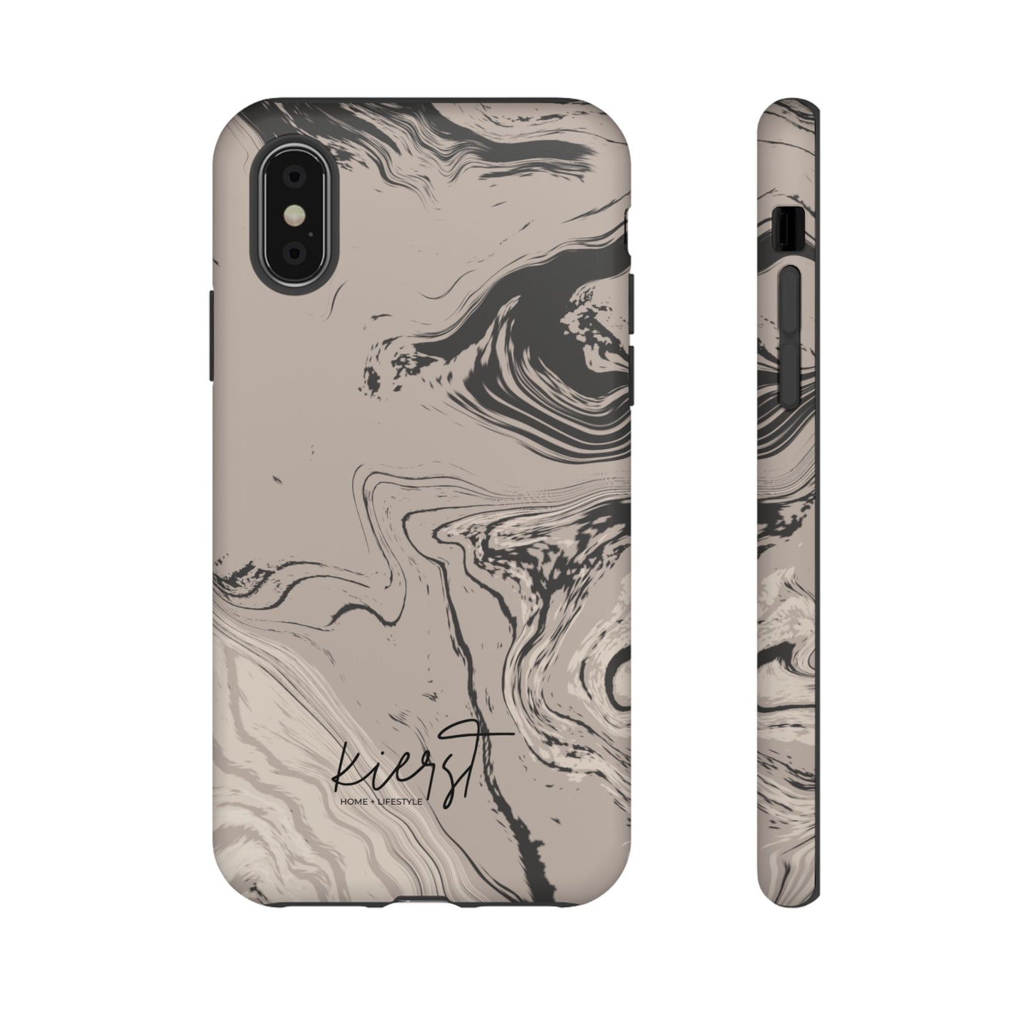 Cream, Grey, and Taupe Marble iPhone Case | A Bold Neutral Grounded in Softness