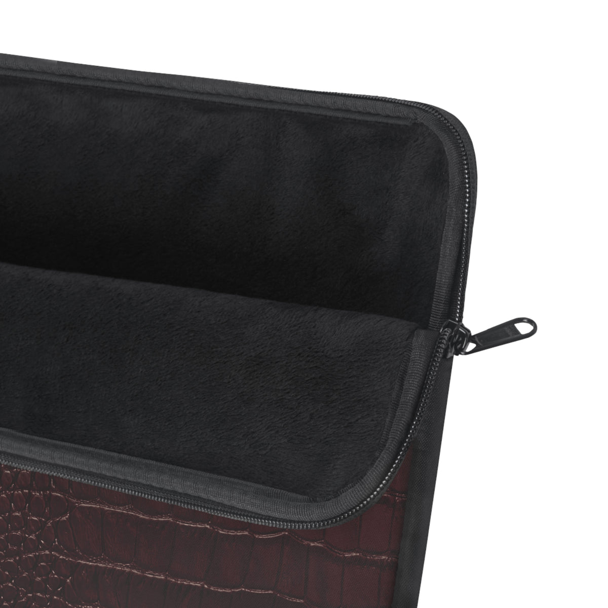 Signature Velvet Noir Crocodile Print Laptop Sleeve