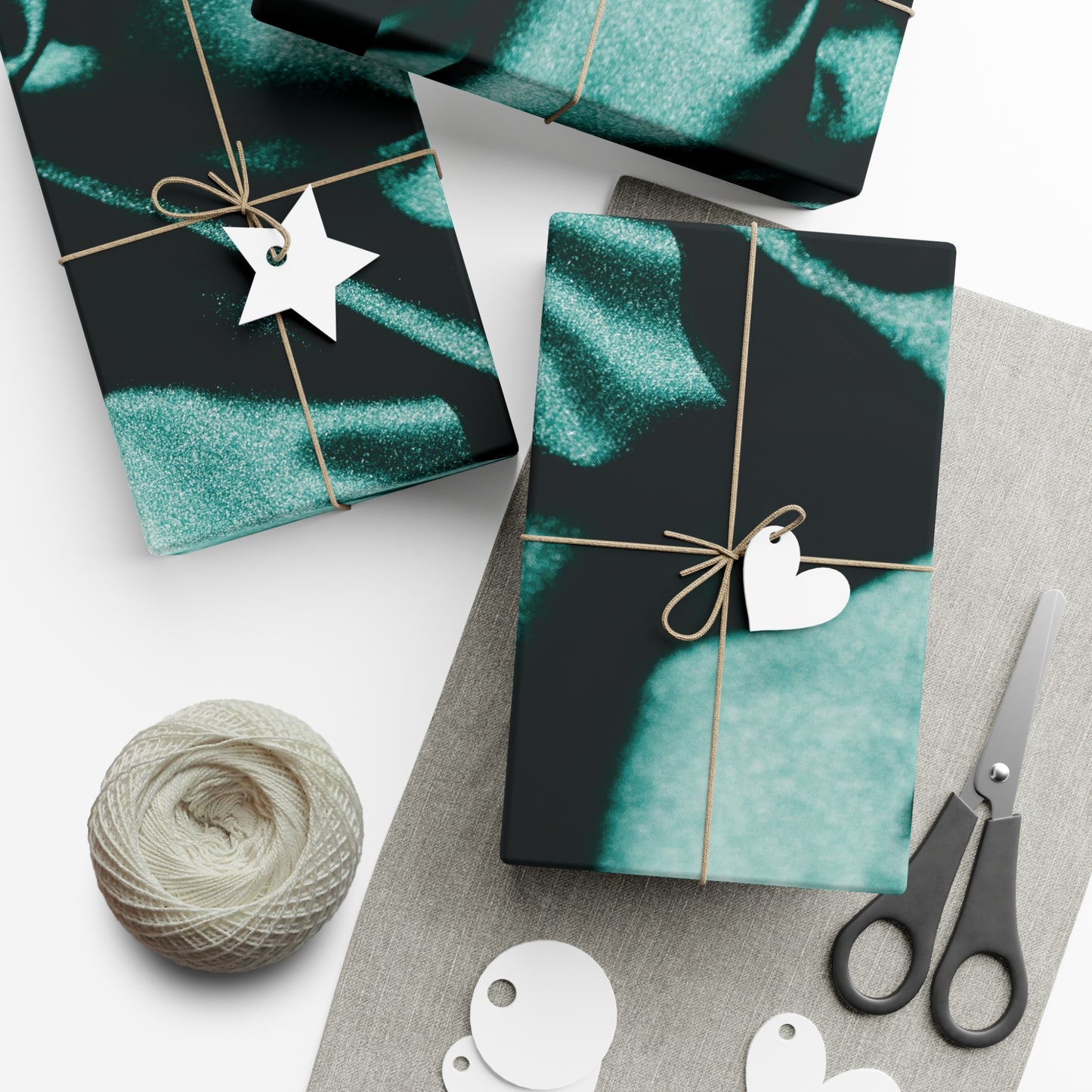 Emerald Satin Print Gift Wrapping Paper