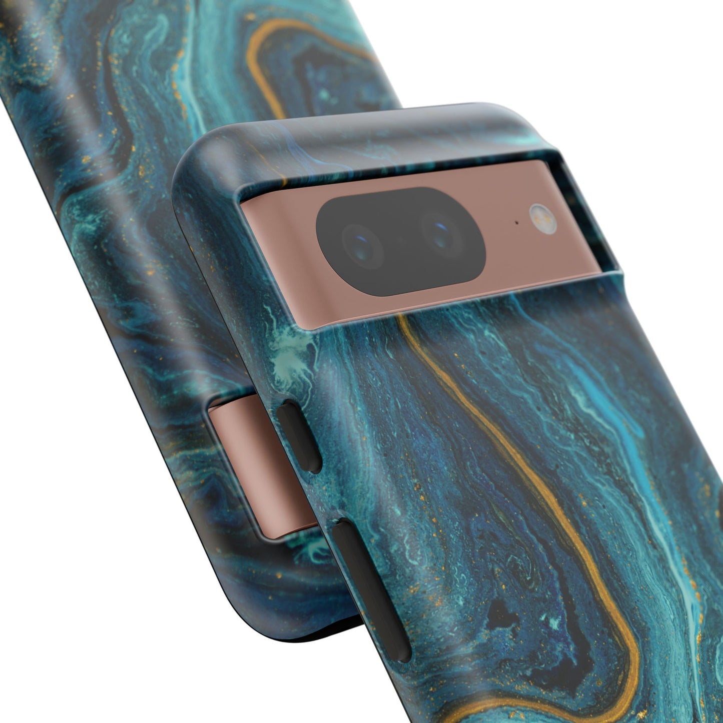 Gold & Teal Marble Google Pixel Case | A Bold Blend of Color & Contrast