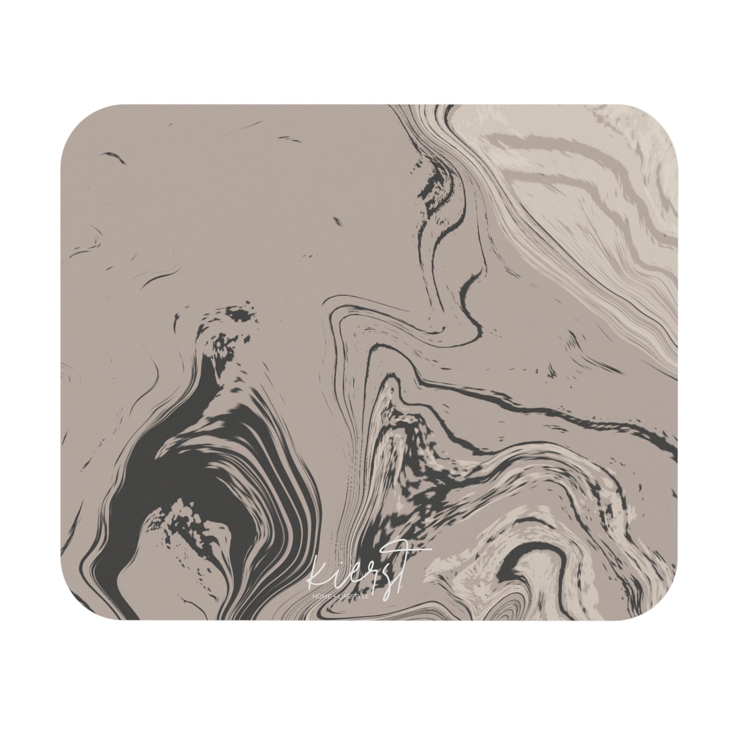 Cream, Grey, and Taupe Marble Mouse Pad | A Calm Swipe of Style