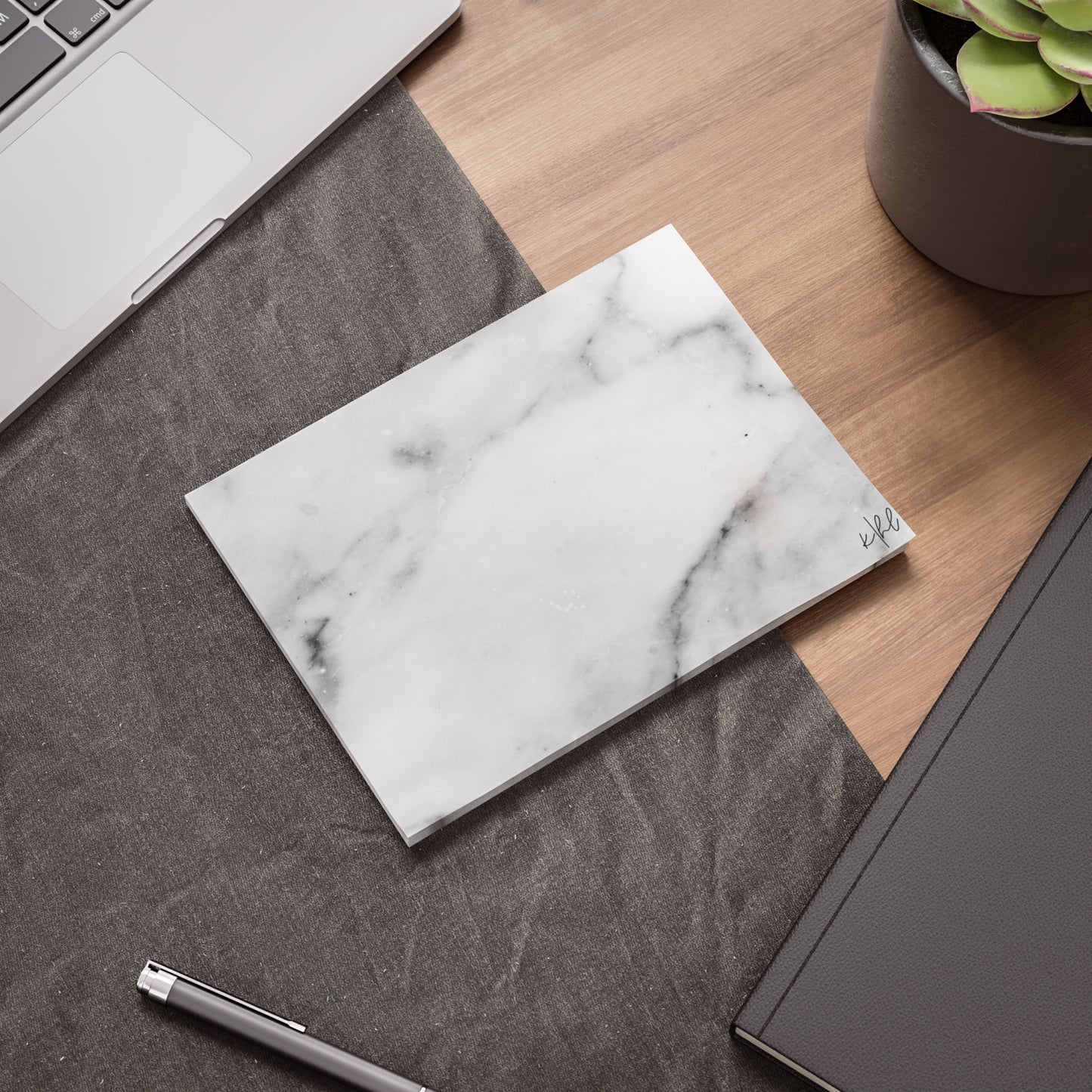 Lived-In Grey and White Marble Post-it® Note Pad