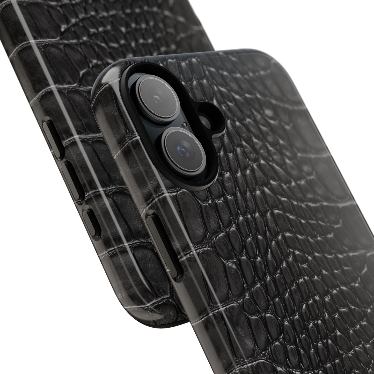 Black Alligator Print iPhone Case | Minimalist Edge Meets Everyday Function