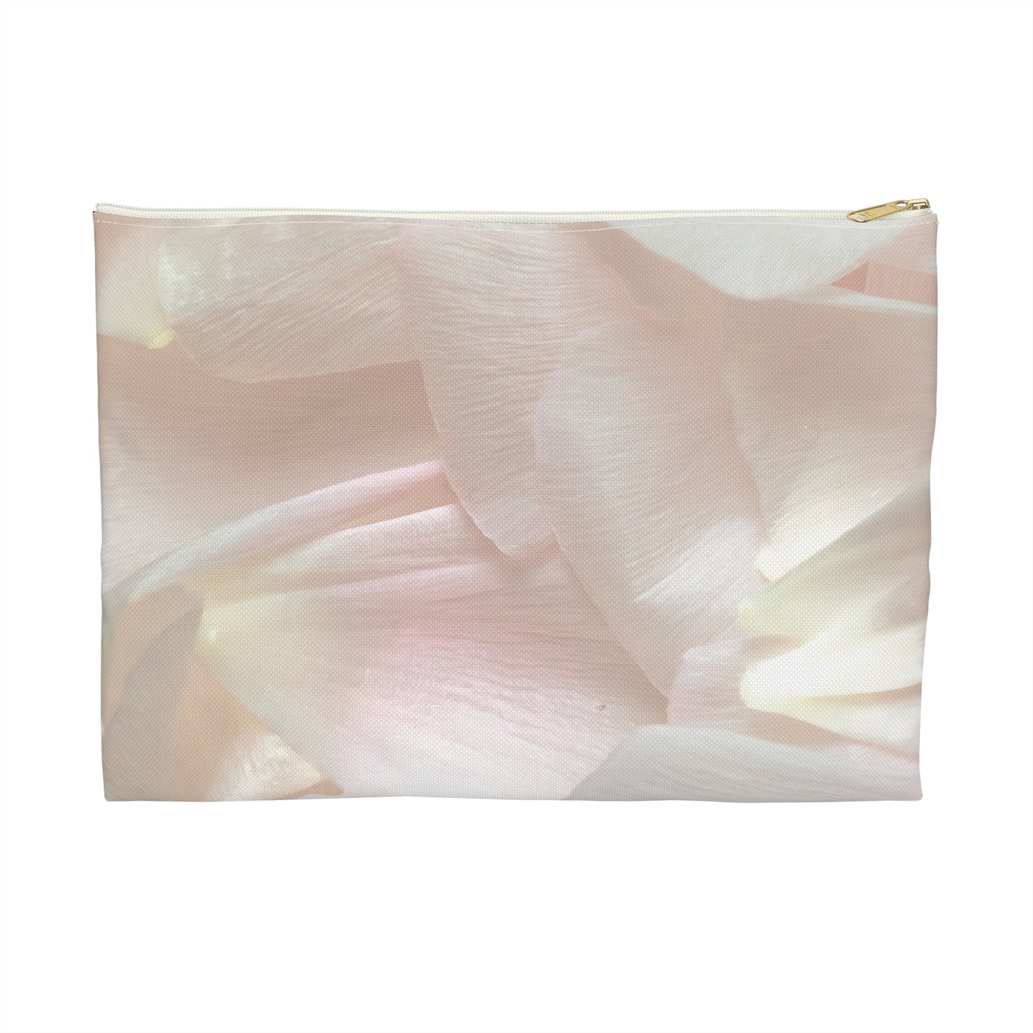 Iridescent Petals Accessory Pouch – Soft Pink Floral-Inspired Print