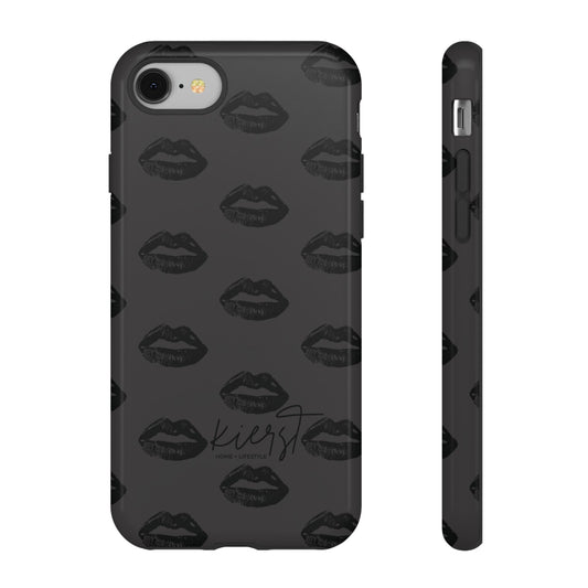 Black Lips on Charcoal iPhone Case