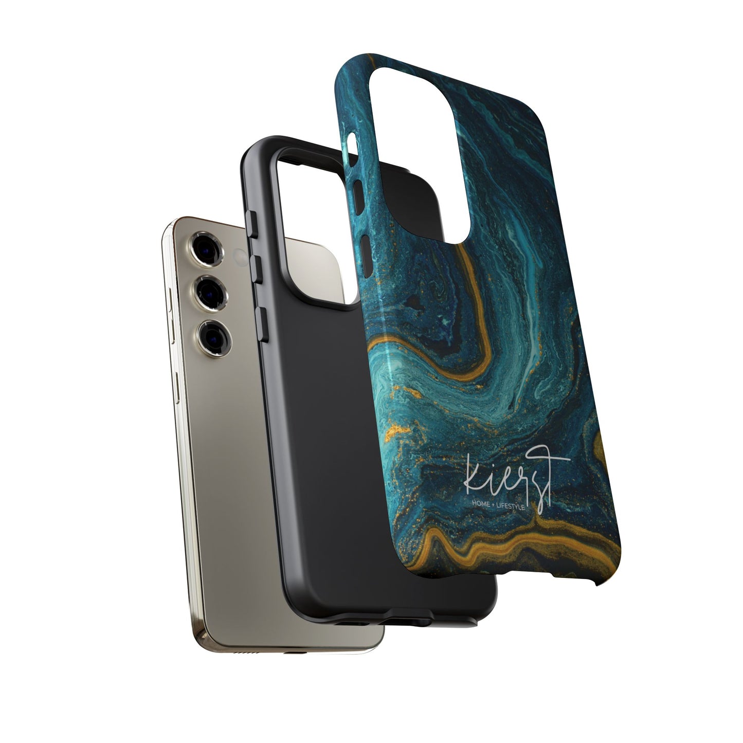 Gold & Teal Marble Samsung Galaxy Case | Swirled Depth Meets Everyday Edge