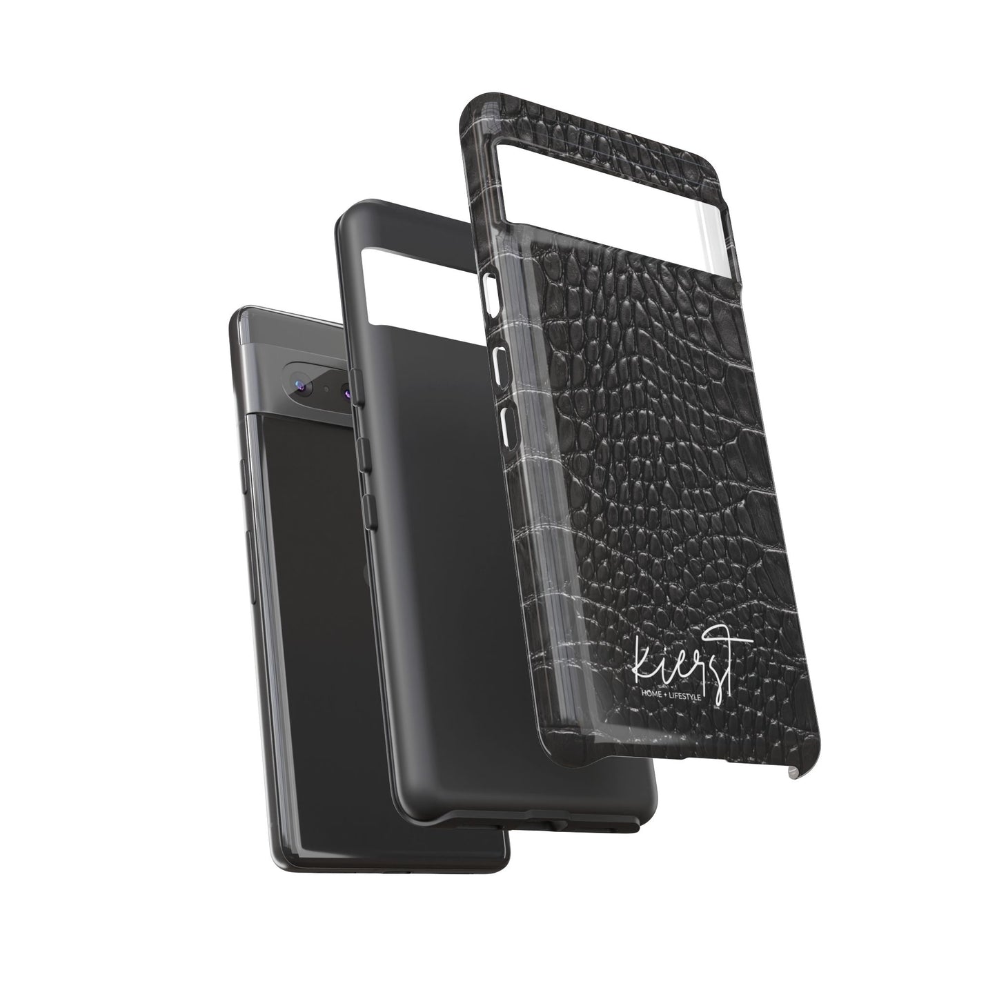 Black Alligator Print Google Pixel Case | Sleek Texture Illusion, Bold Everyday Protection