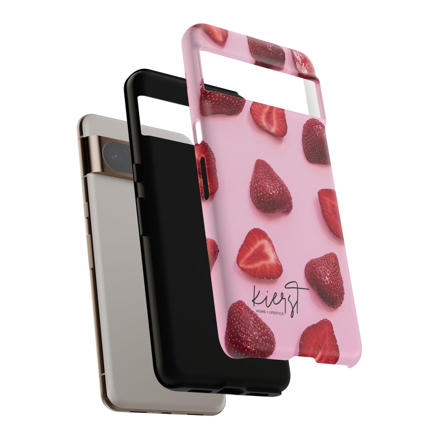 Strawberries Google Pixel Case | Blush-Toned Charm Meets Playful Precision