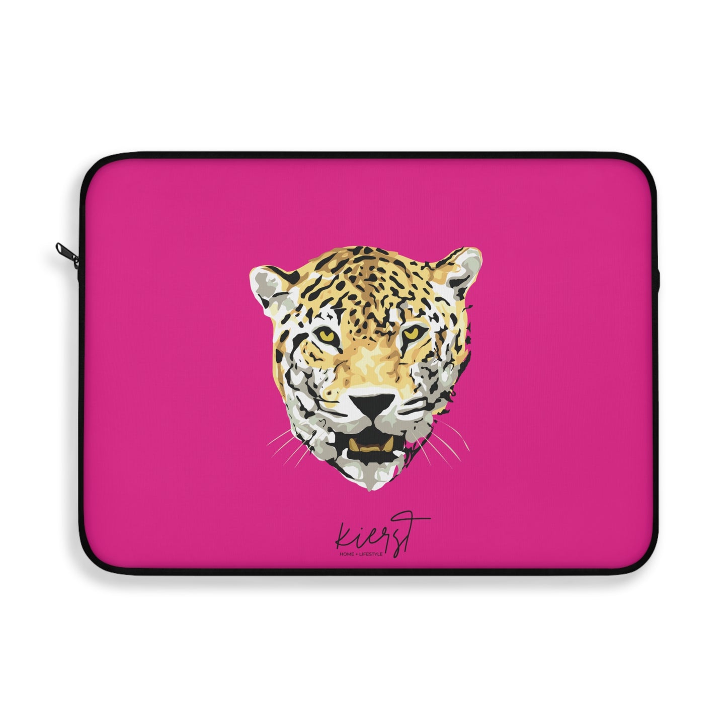 Leopard Head on Signature Hot Pink Laptop Sleeve | Limited Edition Fierce + Functional