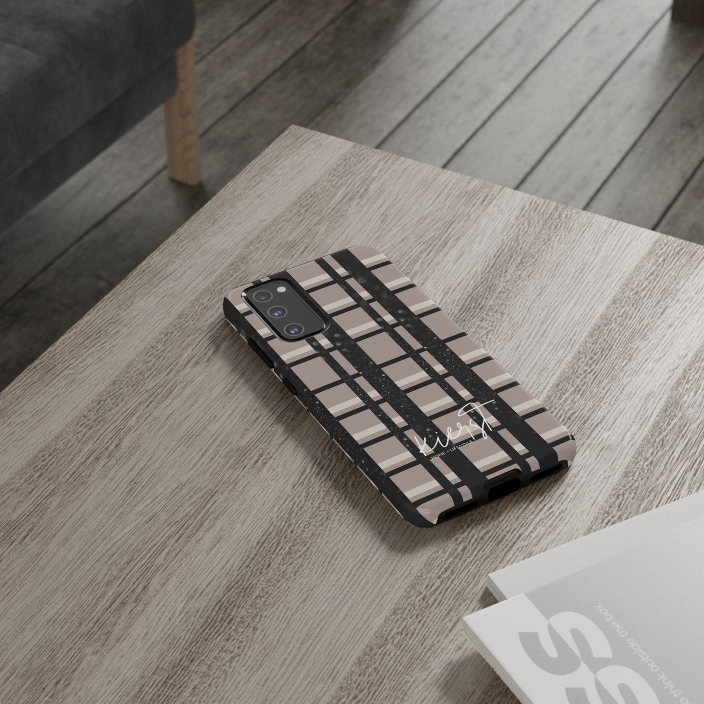Elevated Neutrals Plaid Samsung Galaxy Case | Structured Style, Soft Edge
