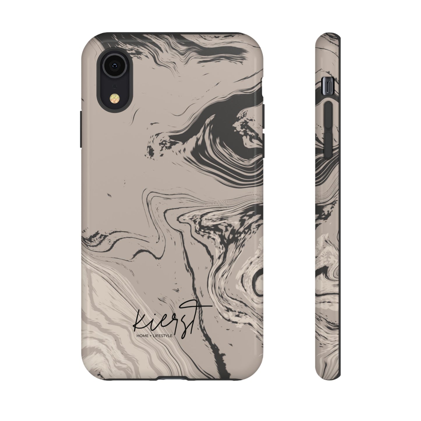 Cream, Grey, and Taupe Marble iPhone Case | A Bold Neutral Grounded in Softness