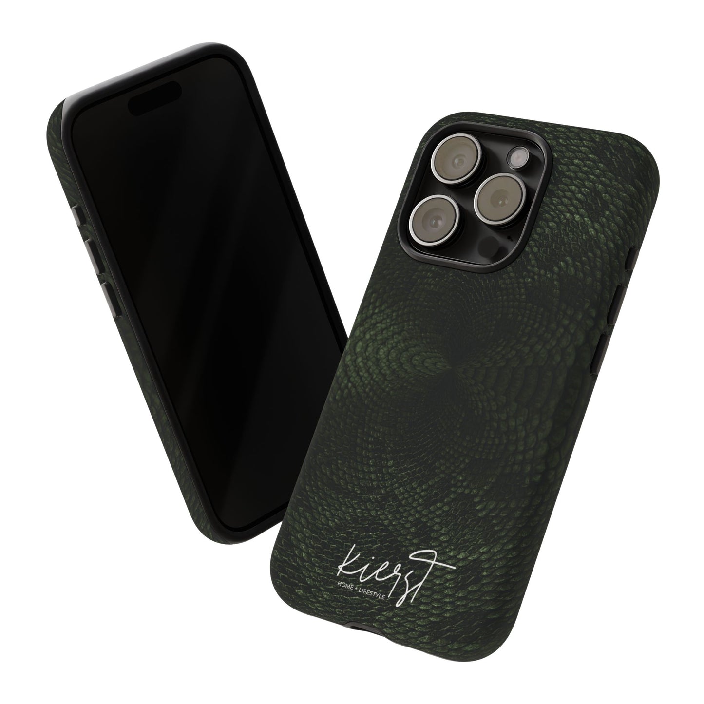 Deep Rich Green Snake Print iPhone Case