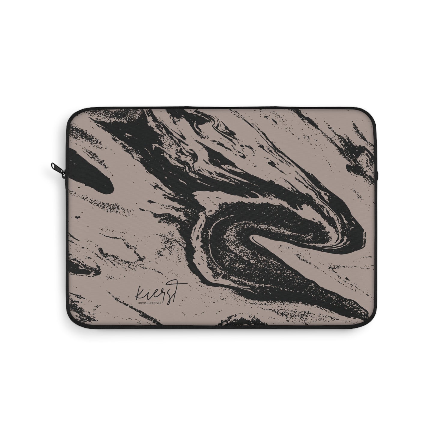 Black and Taupe Marble Laptop Sleeve