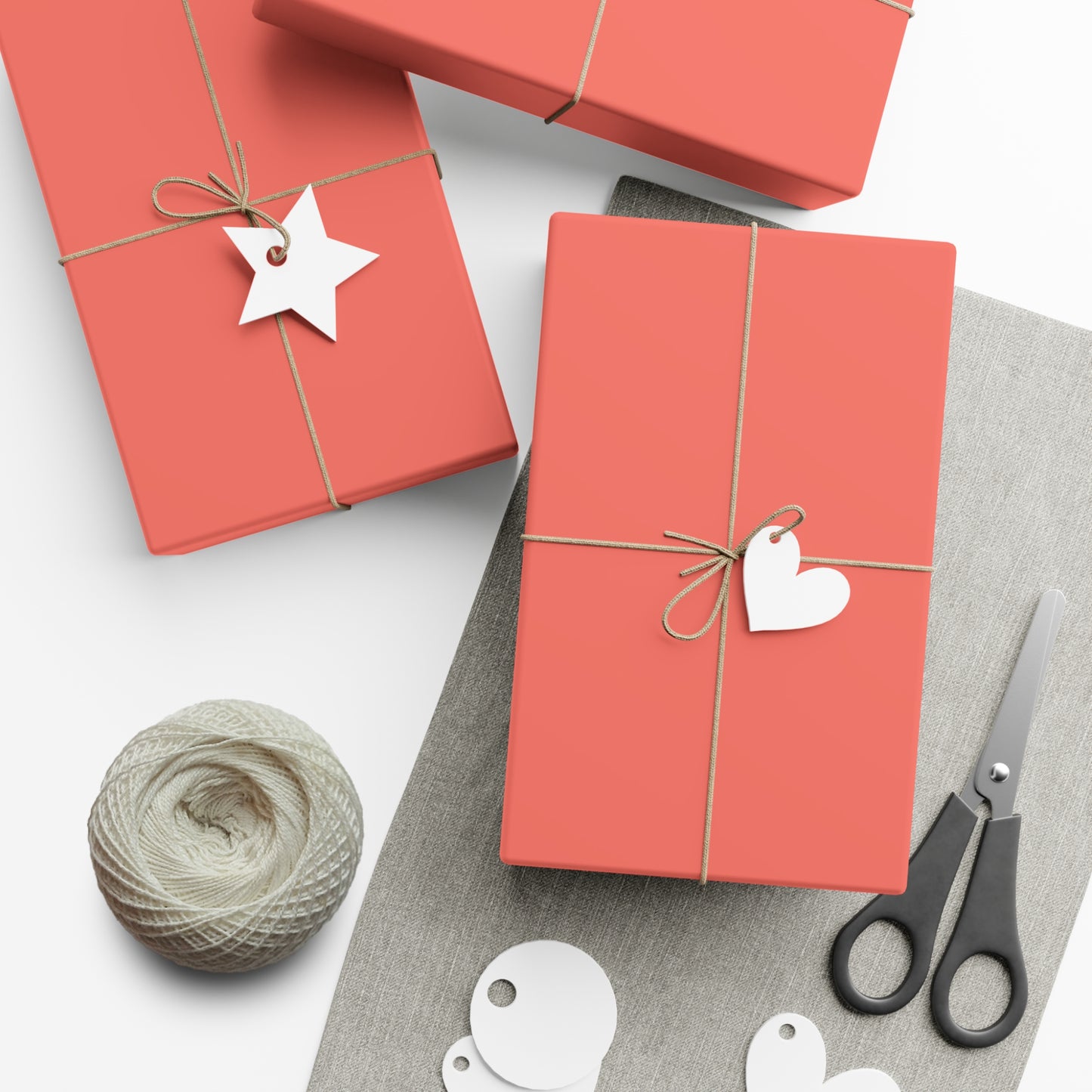 Coral Reef Wrapping Paper | Vibrant Monochrome Gift Wrap in Satin or Matte Finish