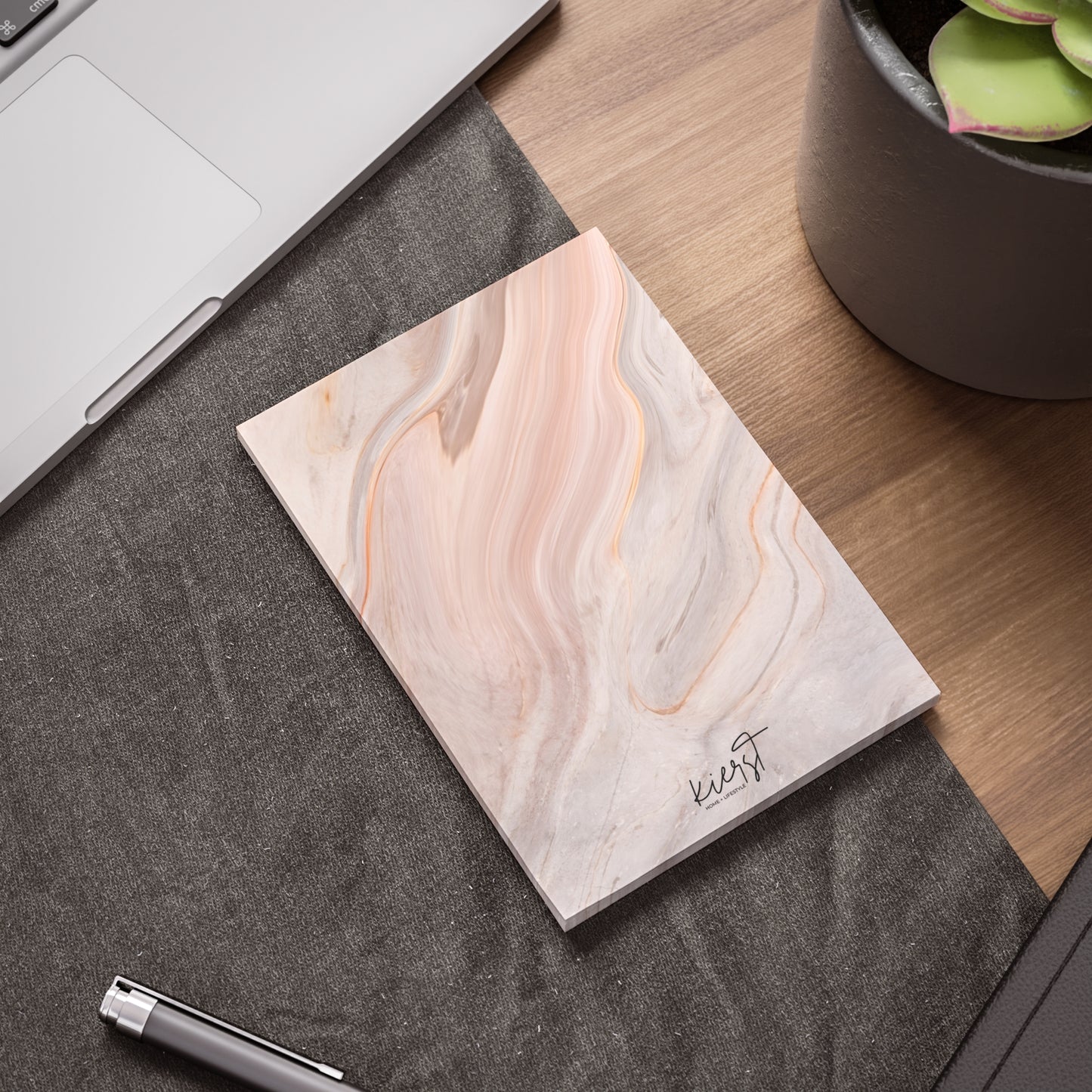 Blush Swirl Marble Post-it® Note Pad | Soft Pink Marble-Inspired Sticky Notes for Chic Desks