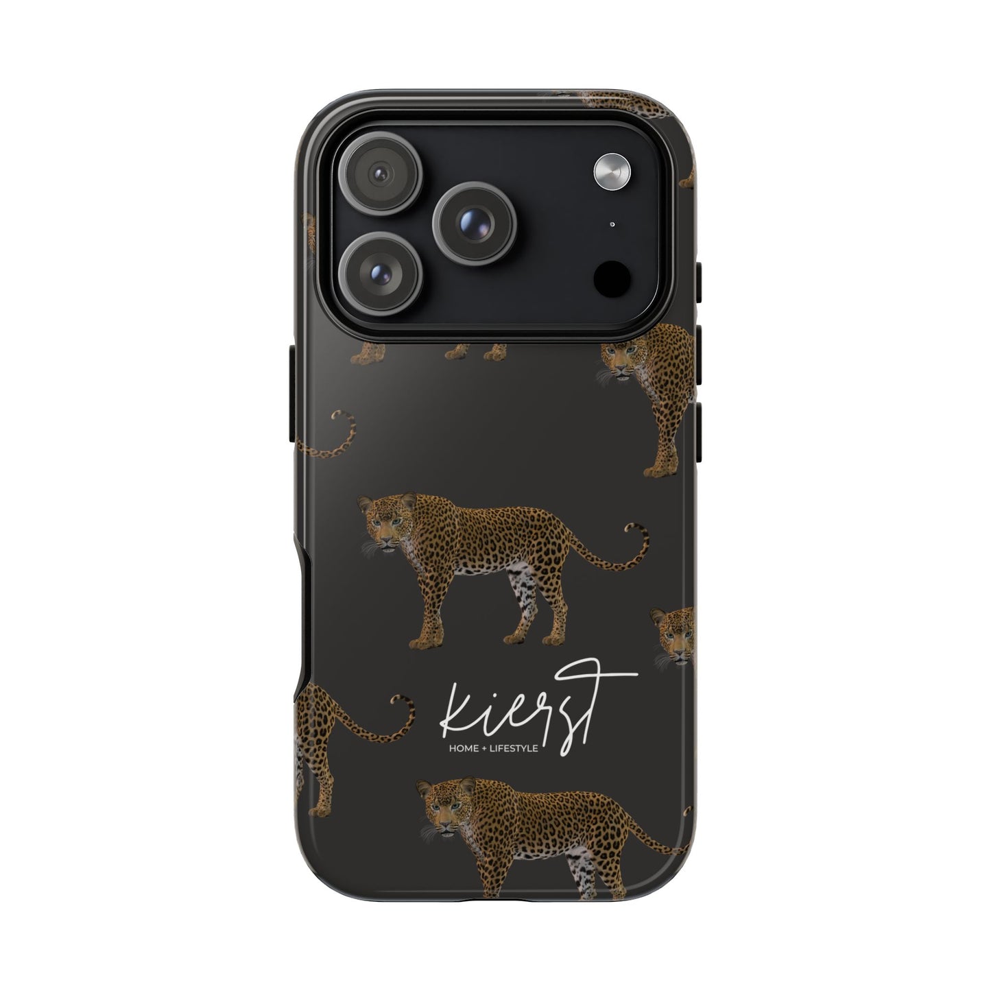 Leopards on Charcoal iPhone Case