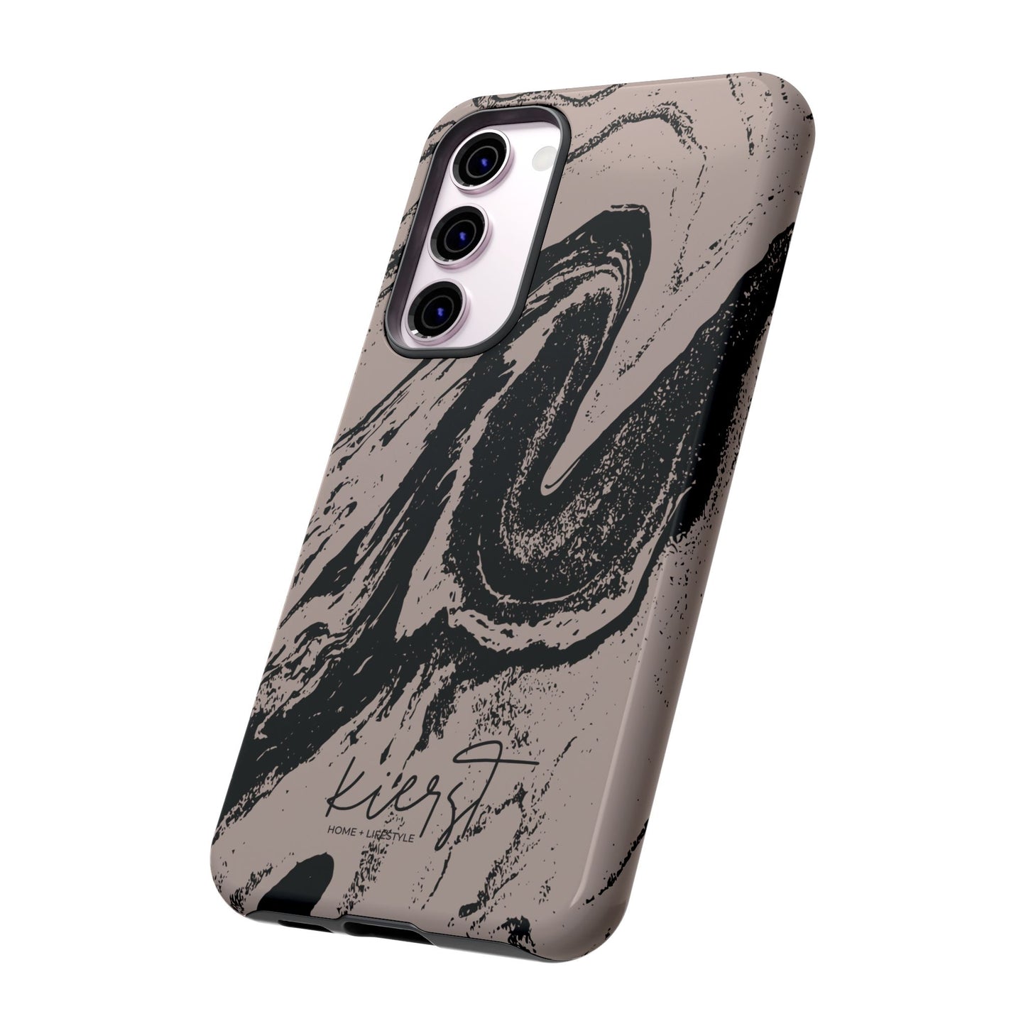 Taupe and Black Marble Samsung Galaxy Phone Case | Sleek, Durable Protection - Edgy, Modern Design
