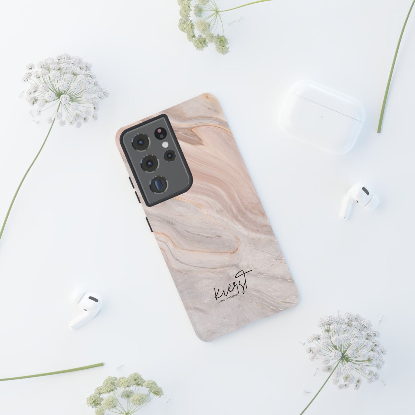 Blush Swirl Marble Samsung Galaxy Phone Case | Subtle Design, Timeless Tone