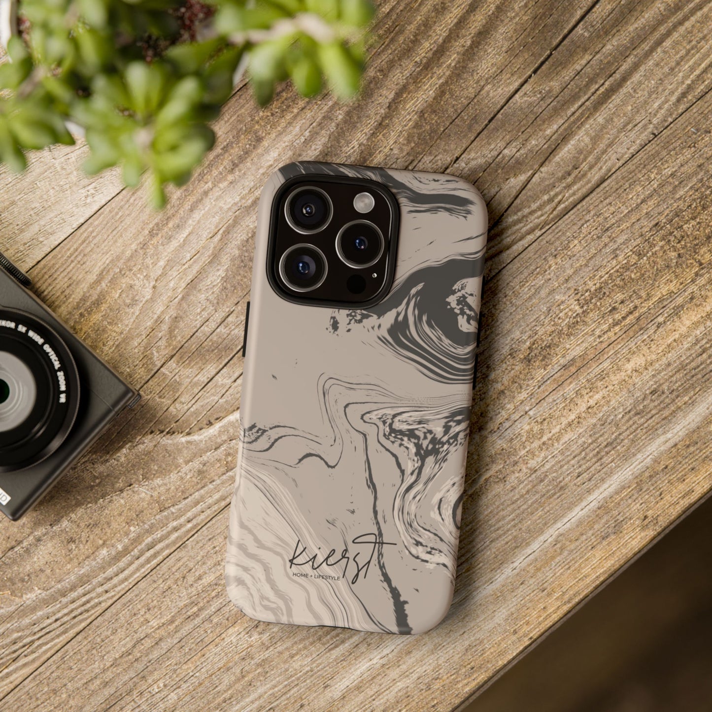 Cream, Grey, and Taupe Marble iPhone Case | A Bold Neutral Grounded in Softness