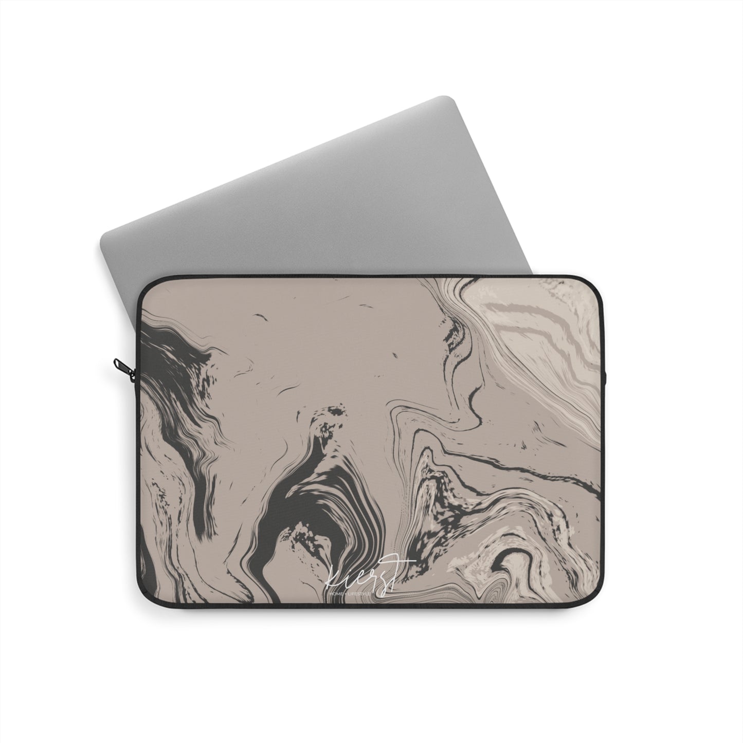 Cream, Grey, and Taupe Marble Laptop Sleeve | Everyday Edge