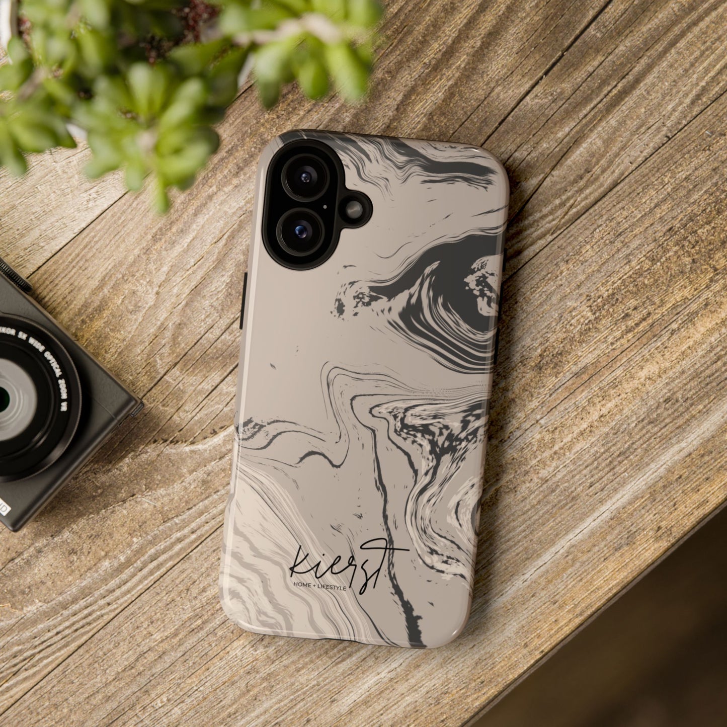 Cream, Grey, and Taupe Marble iPhone Case | A Bold Neutral Grounded in Softness