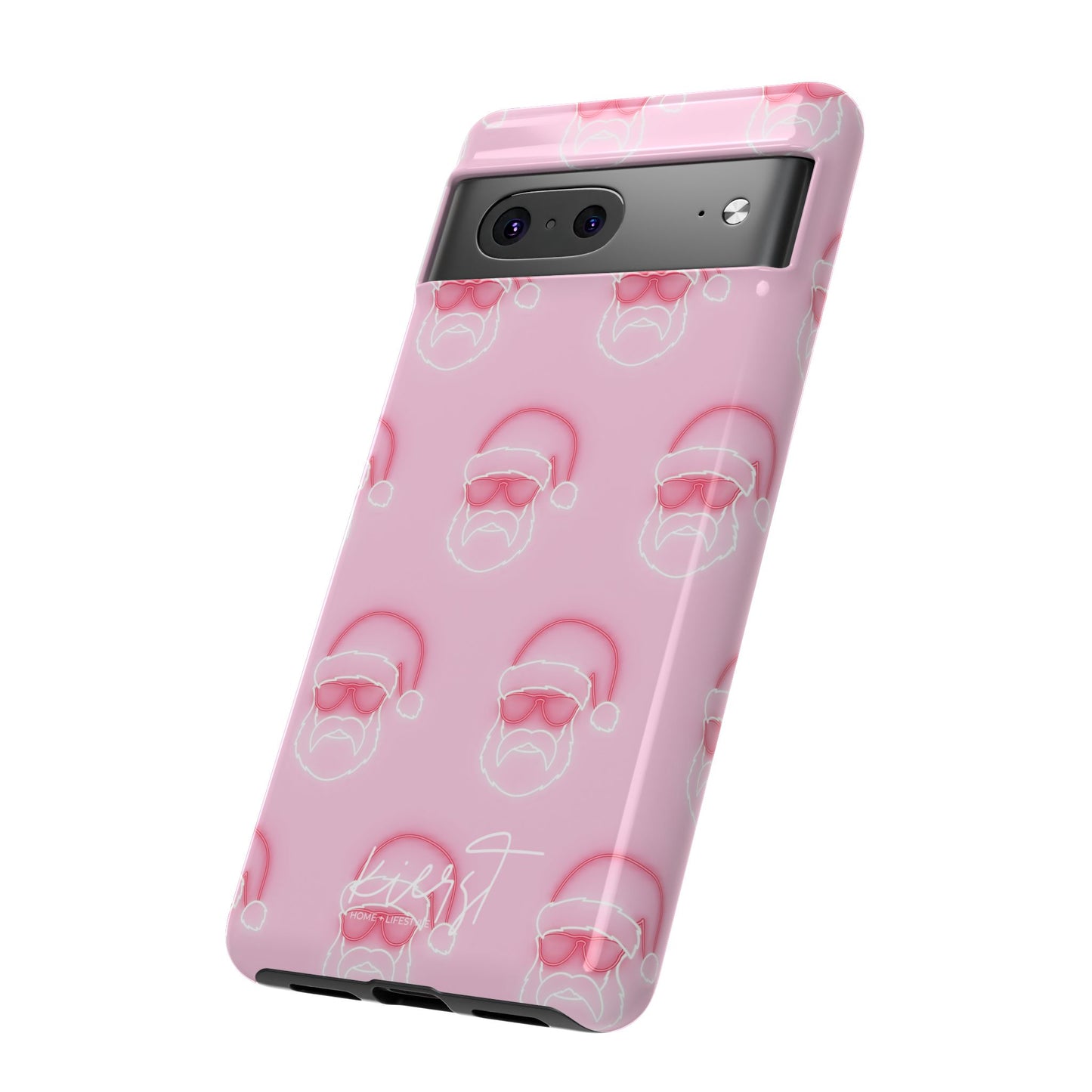 Holiday 25 Neon Sign Santa on Pink Google Pixel Phone Case