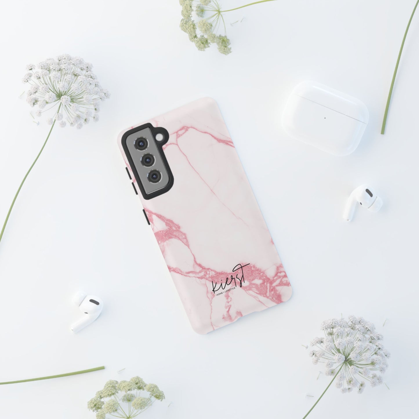 Pink & White Marble Samsung Galaxy Phone Case | Feminine, Polished, and Quietly Bold